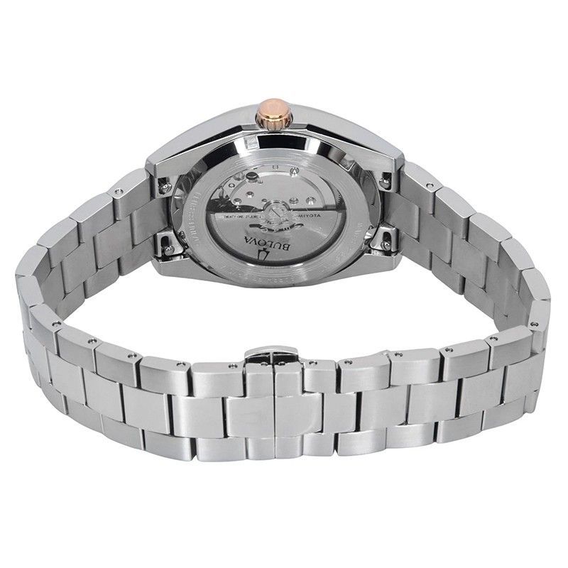 Bulova Surveyor Stainless Steel Burgundy Dial Automatic 98B422 Men's Watch - Prestige Stones
