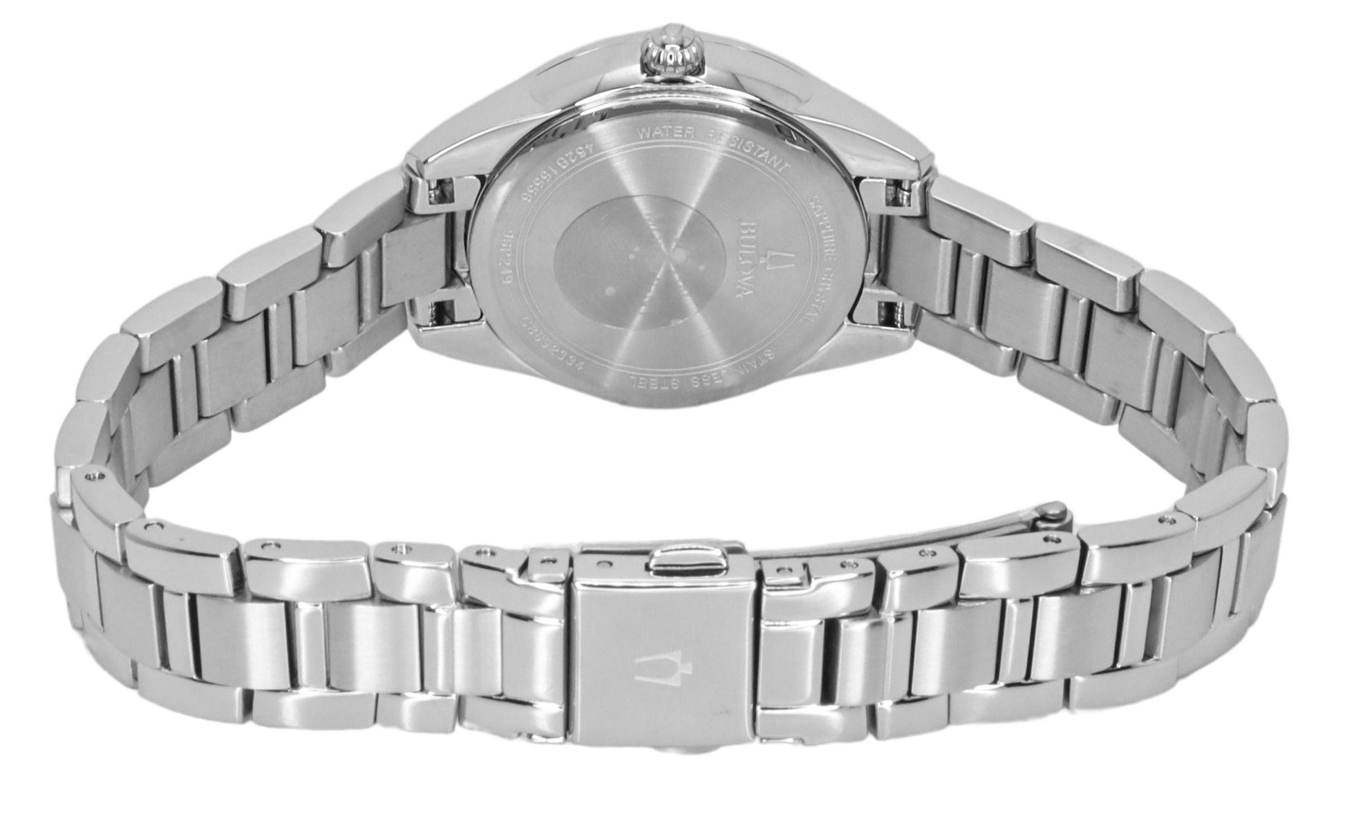 Bulova Sutton Stainless Steel Diamond Accents Pink Dial Quartz 96P249 Women's Watch - Prestige Stones