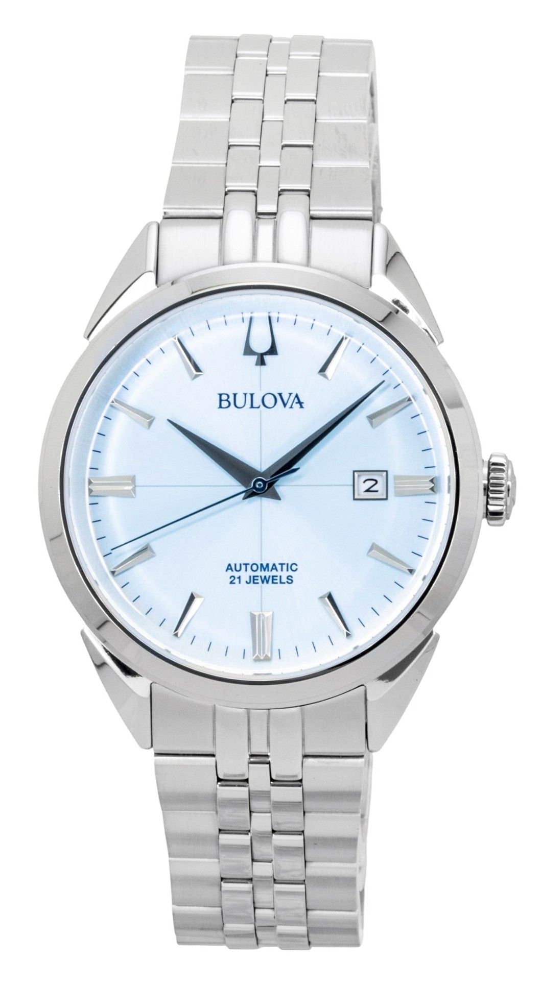 Bulova Sutton Stainless Steel Ice Blue Dial Automatic 96B423 Men's Watch - Prestige Stones