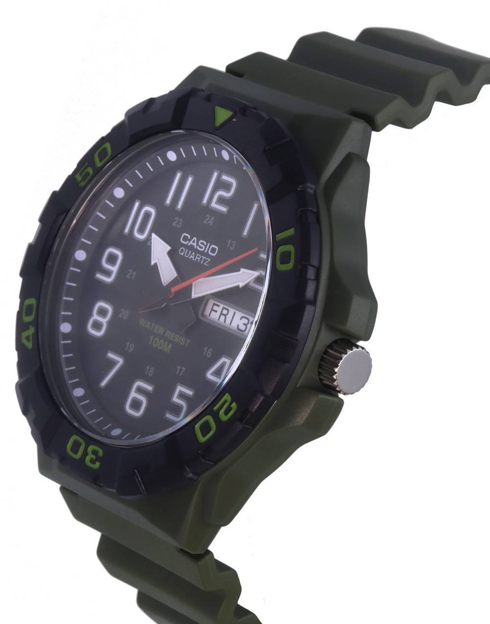 Casio Analog Army Green Resin Band Quartz MRW - 210H - 3A MRW210H - 3 100M Men's Watch - Prestige Stones