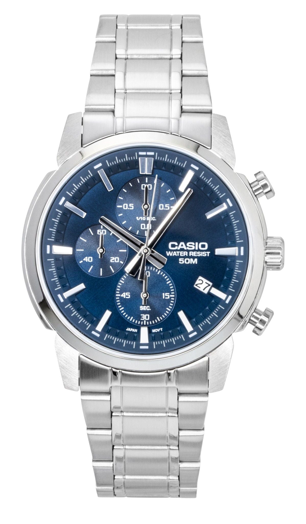 Casio Analog Chronograph Stainless Steel Blue Dial Quartz MTP - E510D - 2A2V Men's Watch - Prestige Stones