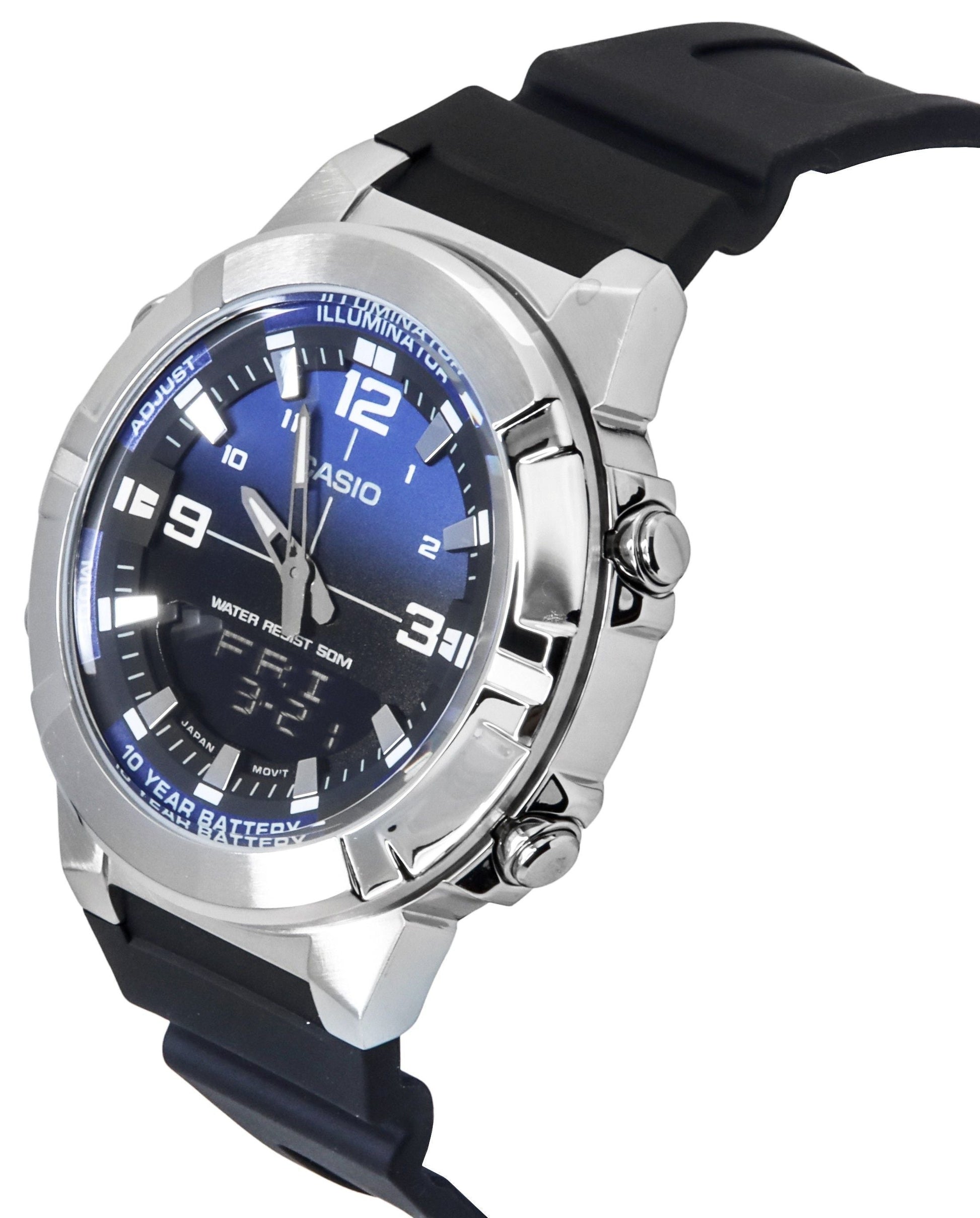 Casio Analog Digital Combination Resin Strap Blue Dial Quartz AMW - 870A - 2AV Men's Watch - Prestige Stones