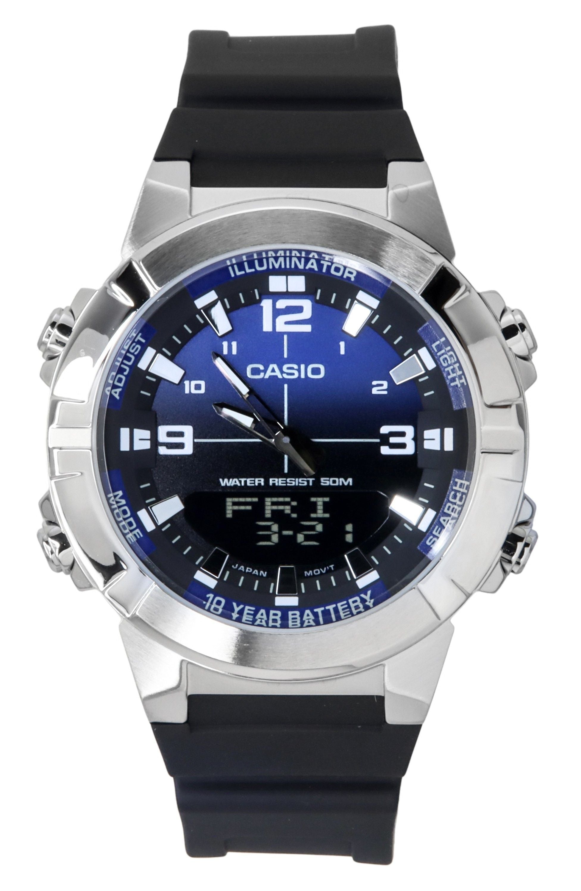 Casio Analog Digital Combination Resin Strap Blue Dial Quartz AMW - 870A - 2AV Men's Watch - Prestige Stones