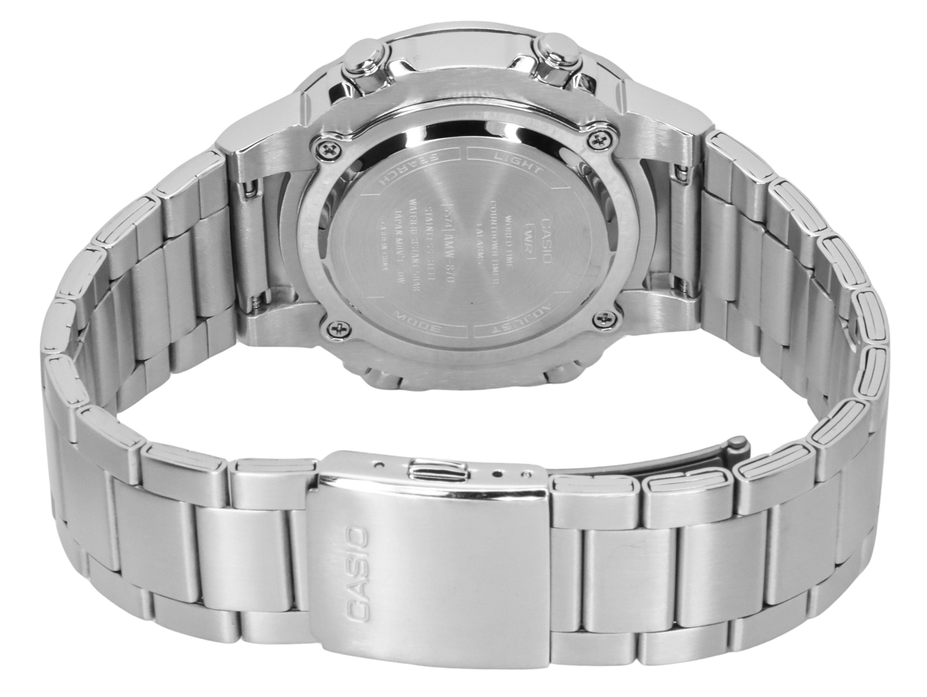 Casio Analog Digital Combination Stainless Steel Green Dial Quartz AMW - 870DA - 3AV Men's Watch - Prestige Stones
