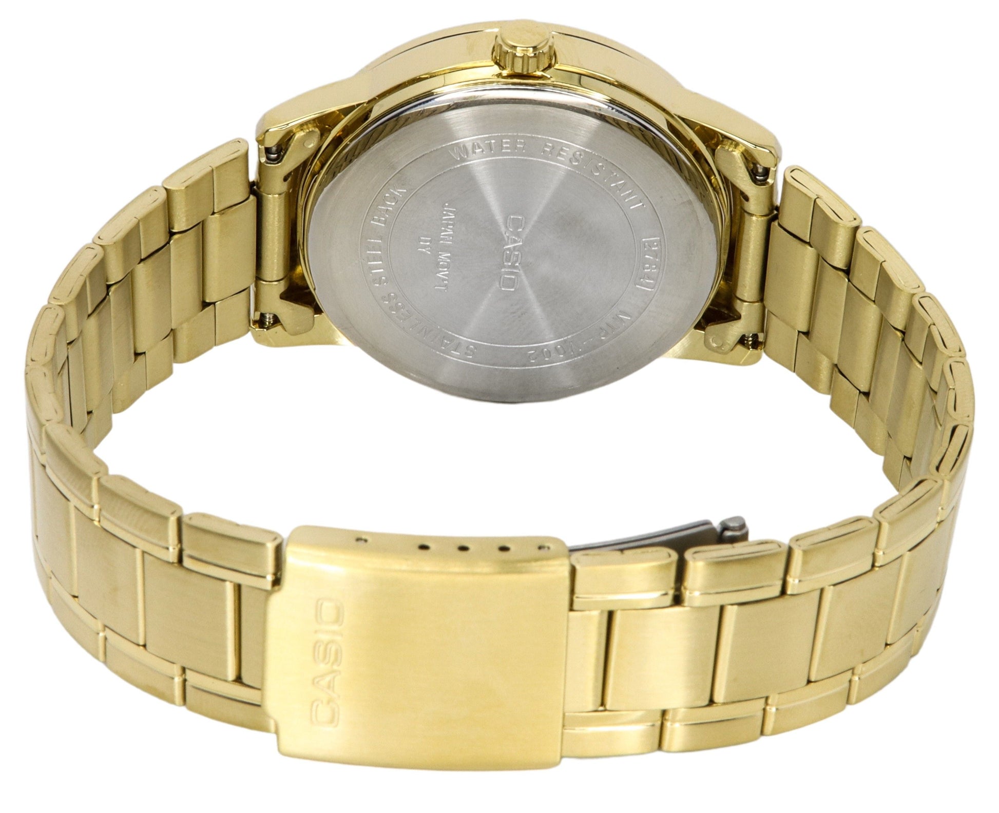 Casio Analog Gold Tone Stainless Steel Black Dial Quartz MTP - V002G - 1B Men's Watch - Prestige Stones