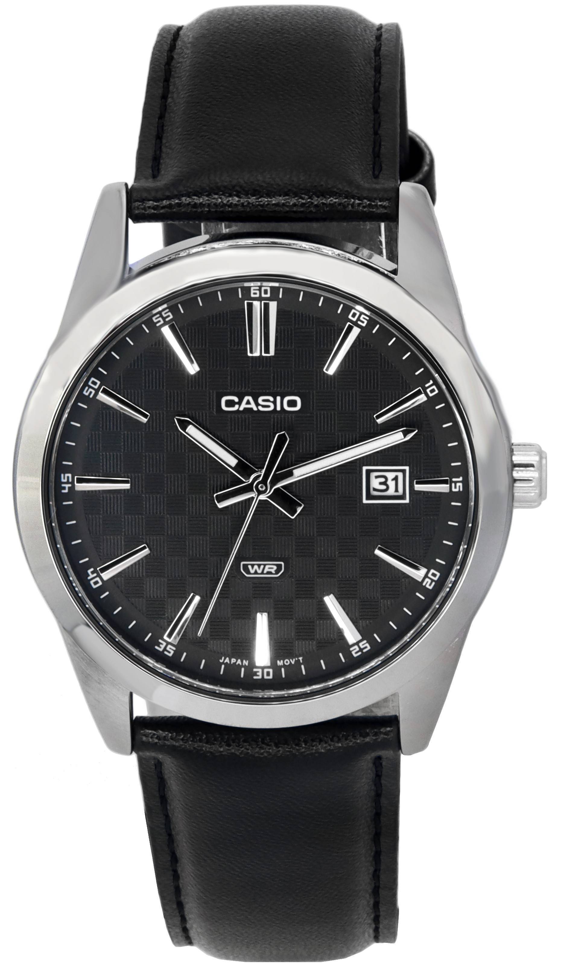 Casio Analog Leather Strap Black Dial Quartz MTP - VD03L - 1A MTPVD03L - 1 Men's Watch - Prestige Stones