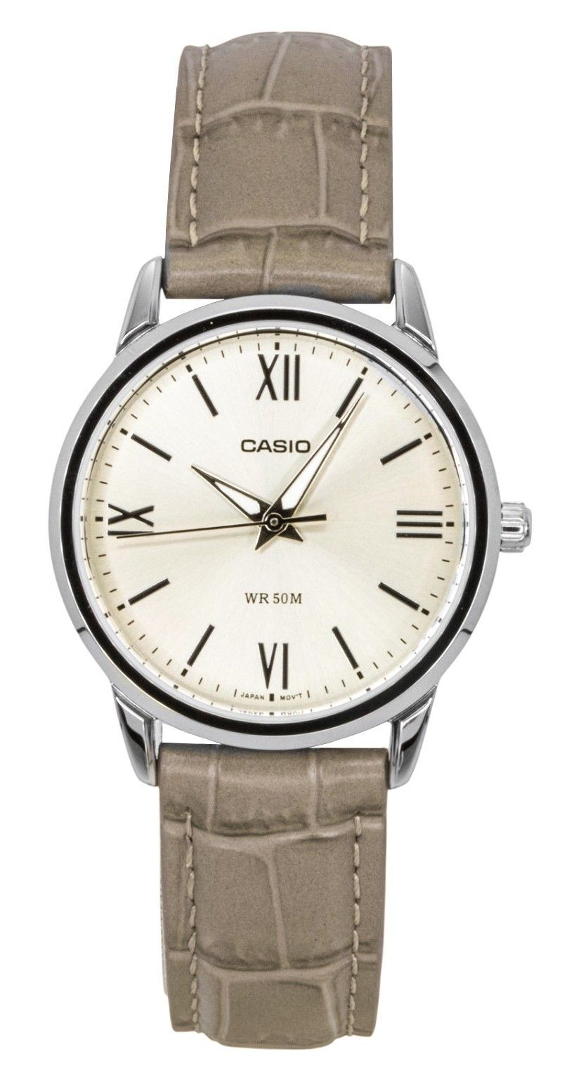 Casio Analog Leather Strap Gold Dial Quartz LTP - 1303LL - 7AV Women's Watch - Prestige Stones