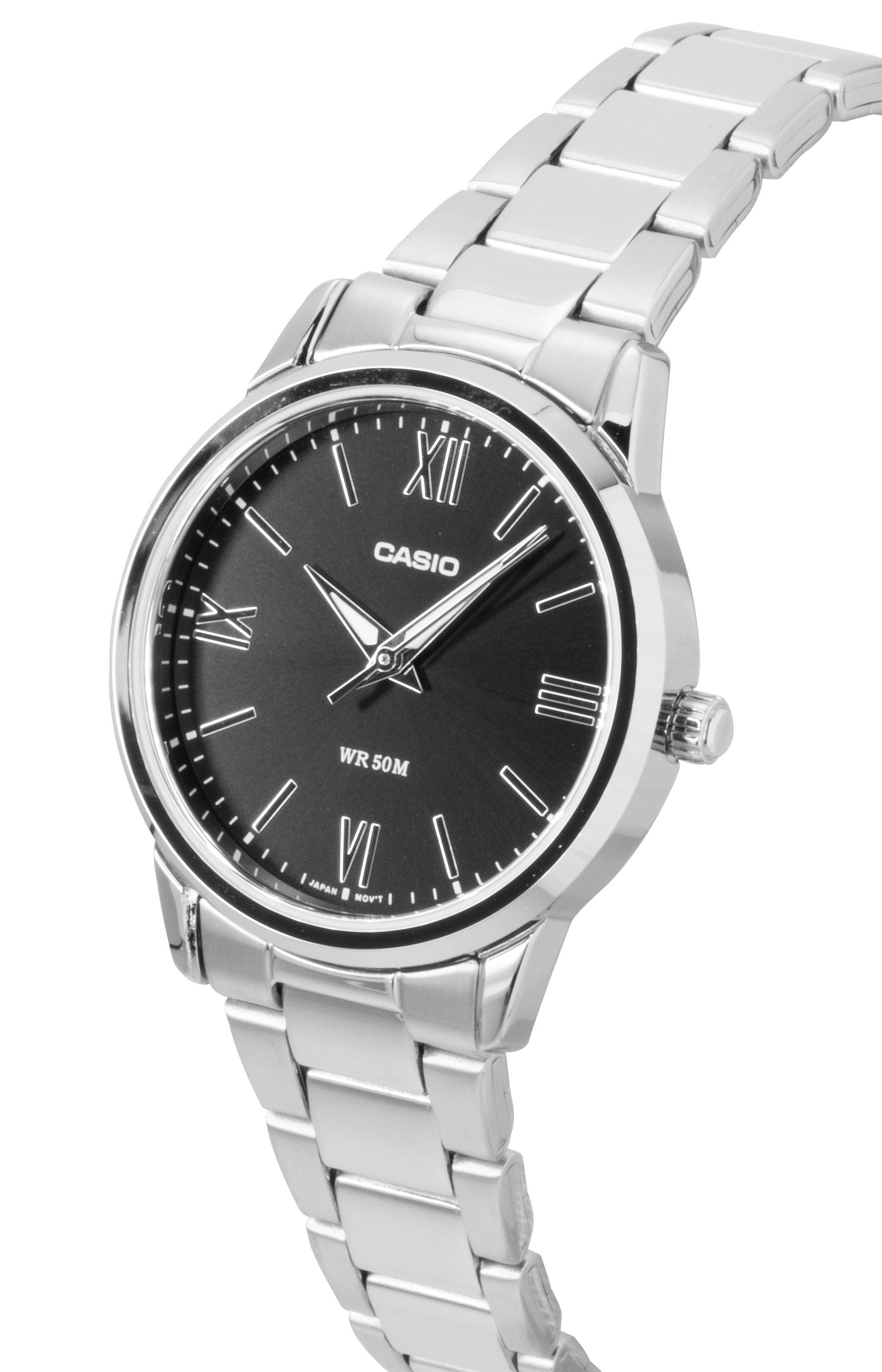 Casio Analog Stainless Steel Black Dial Quartz LTP - 1303DD - 1AV Women's Watch - Prestige Stones