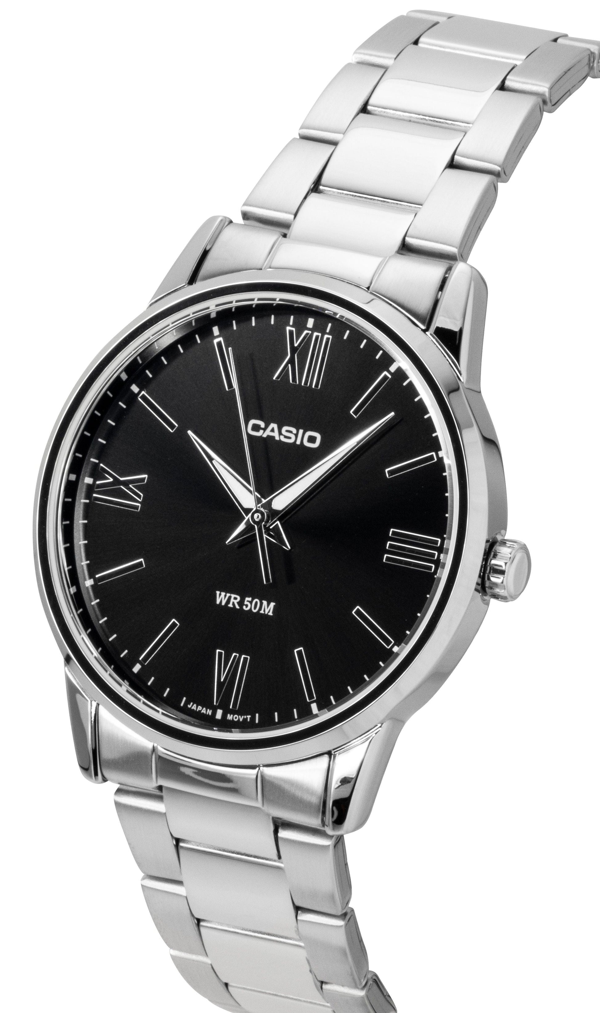Casio Analog Stainless Steel Black Dial Quartz MTP - 1303DD - 1AV Men's Watch - Prestige Stones