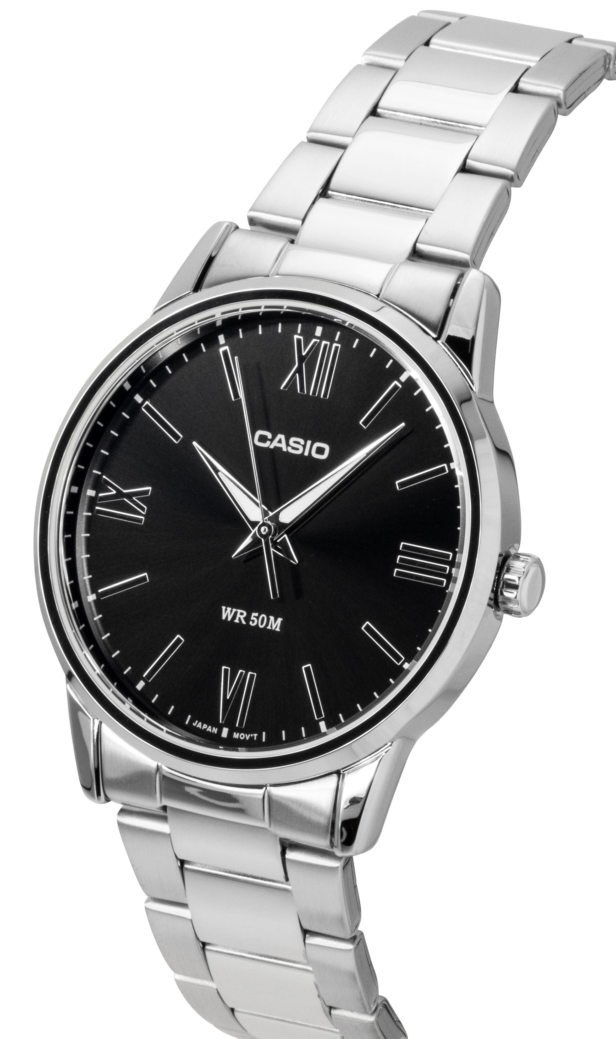 Casio Analog Stainless Steel Black Dial Quartz MTP - 1303DD - 1AV Men's Watch - Prestige Stones