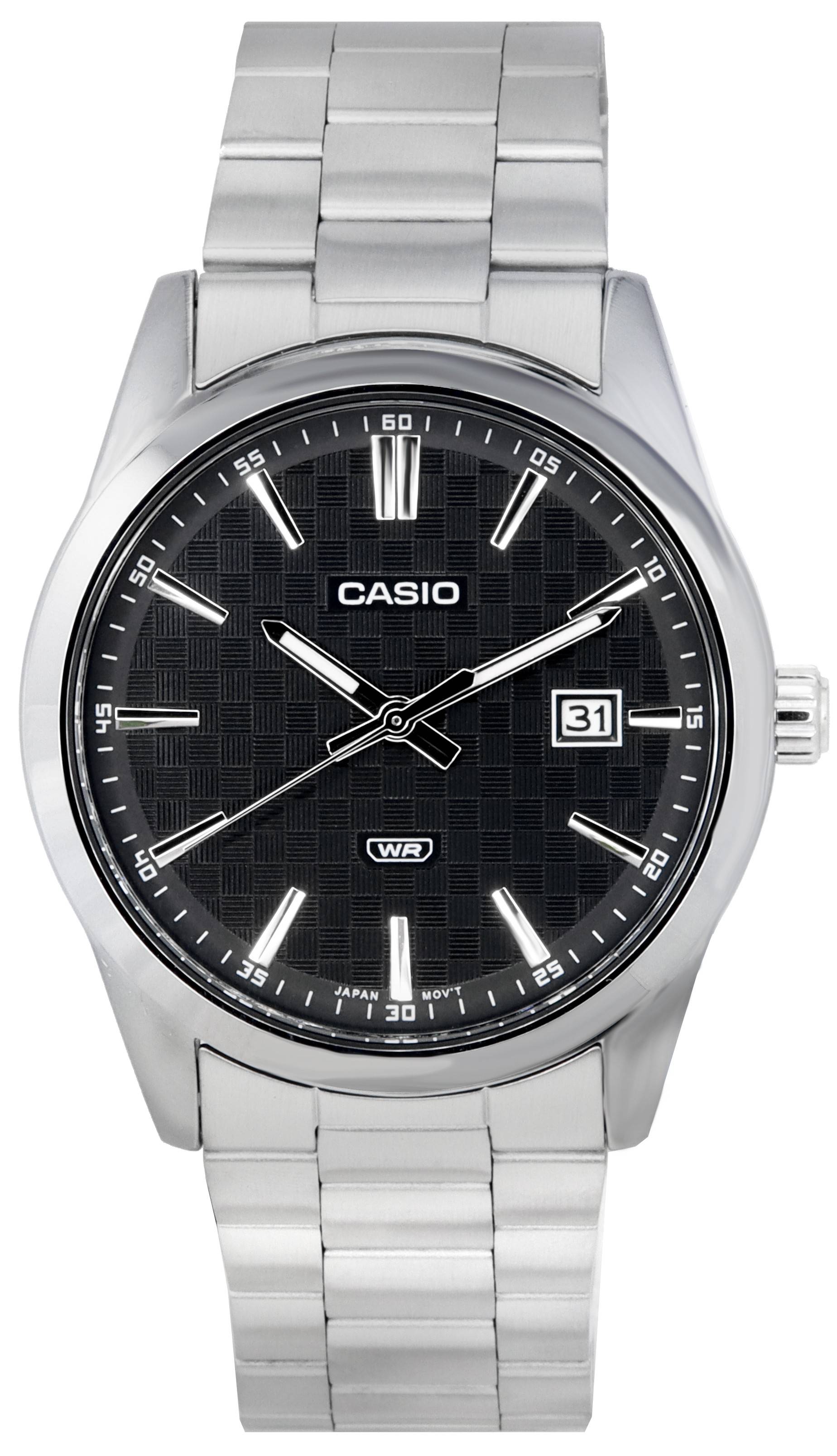 Casio Analog Stainless Steel Black Dial Quartz MTP - VD03D - 1A MTPVD03D - 1 Men's Watch - Prestige Stones