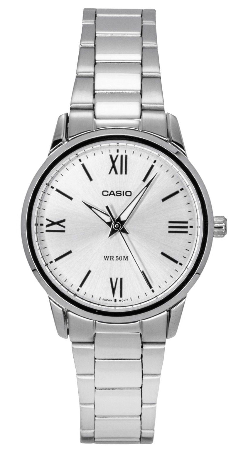 Casio Analog Stainless Steel Silver Dial Quartz LTP - 1303DD - 7AV Women's Watch - Prestige Stones