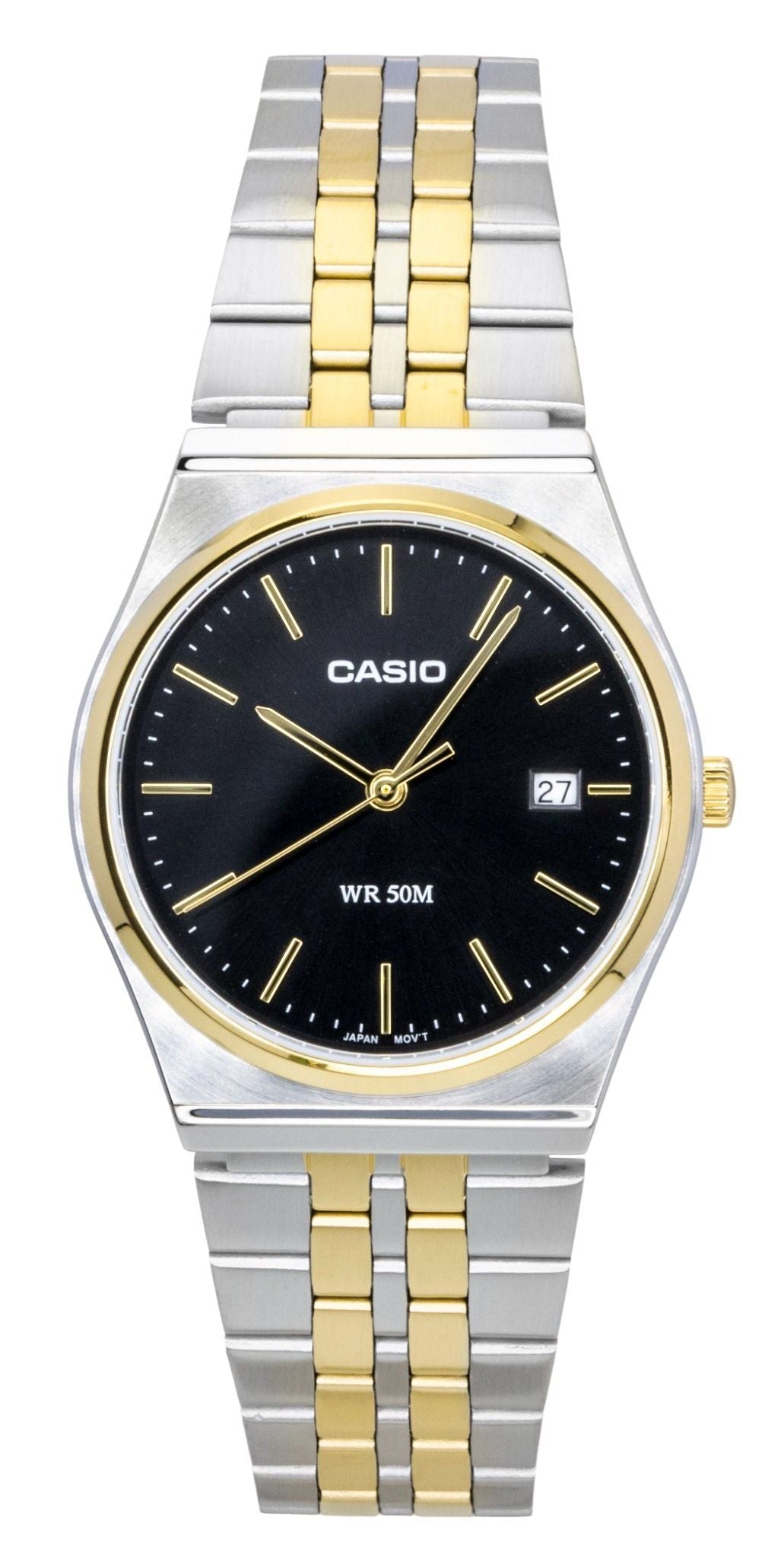 Casio Analog Two Tone Stainless Steel Black Dial Quartz MTP - B145SG - 1AV Men's Watch - Prestige Stones