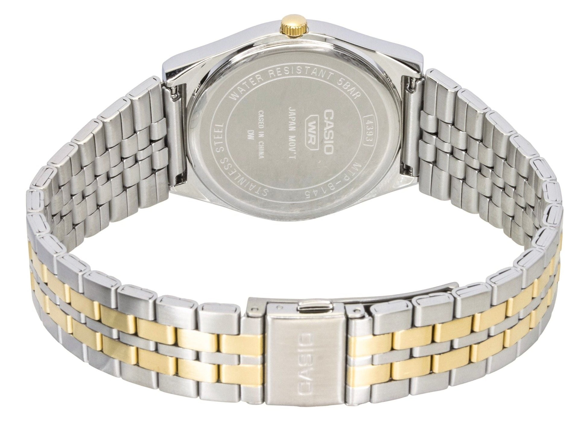 Casio Analog Two Tone Stainless Steel Black Dial Quartz MTP - B145SG - 1AV Men's Watch - Prestige Stones