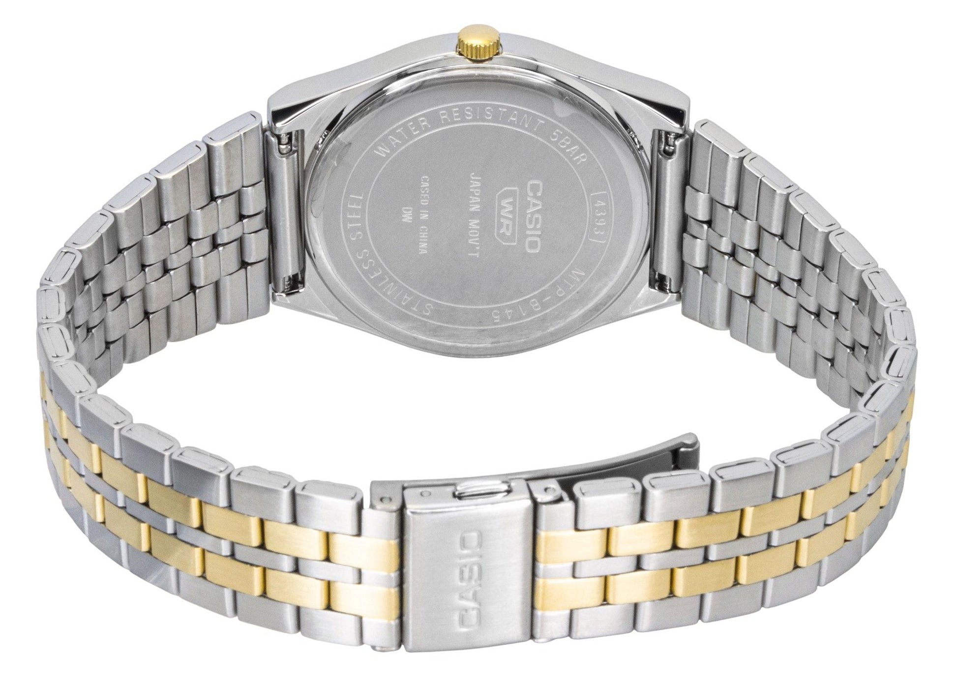 Casio Analog Two Tone Stainless Steel White Dial Quartz MTP - B145SG - 7AV Men's Watch - Prestige Stones