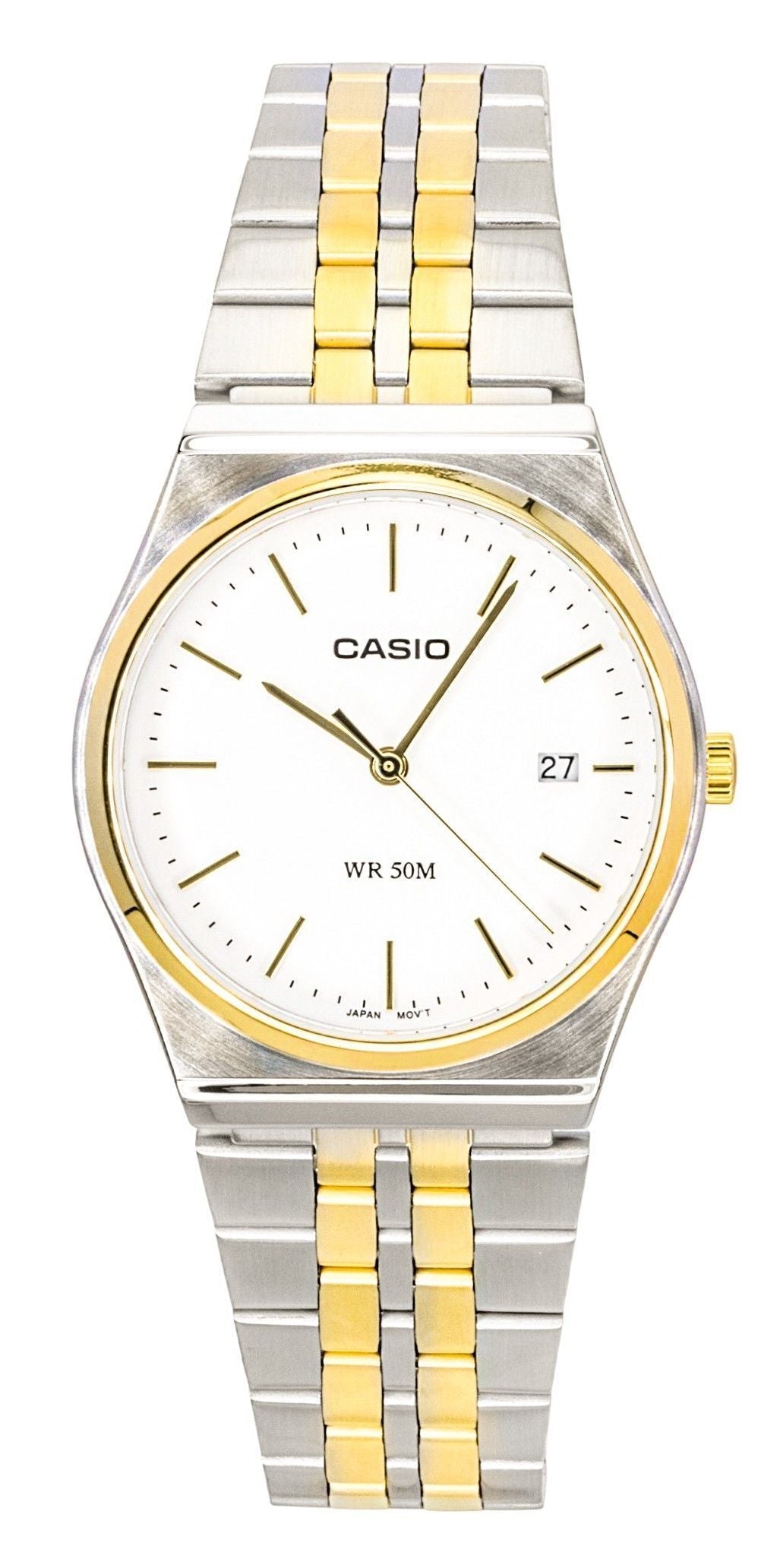 Casio Analog Two Tone Stainless Steel White Dial Quartz MTP - B145SG - 7AV Men's Watch - Prestige Stones