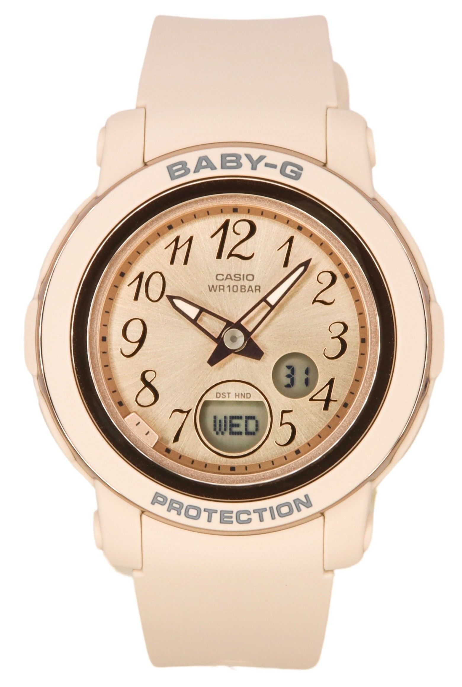 Casio Baby - G Analog Digital Resin Strap Rose Gold Dial Quartz BGA - 290SA - 4A 100M Women's Watch - Prestige Stones