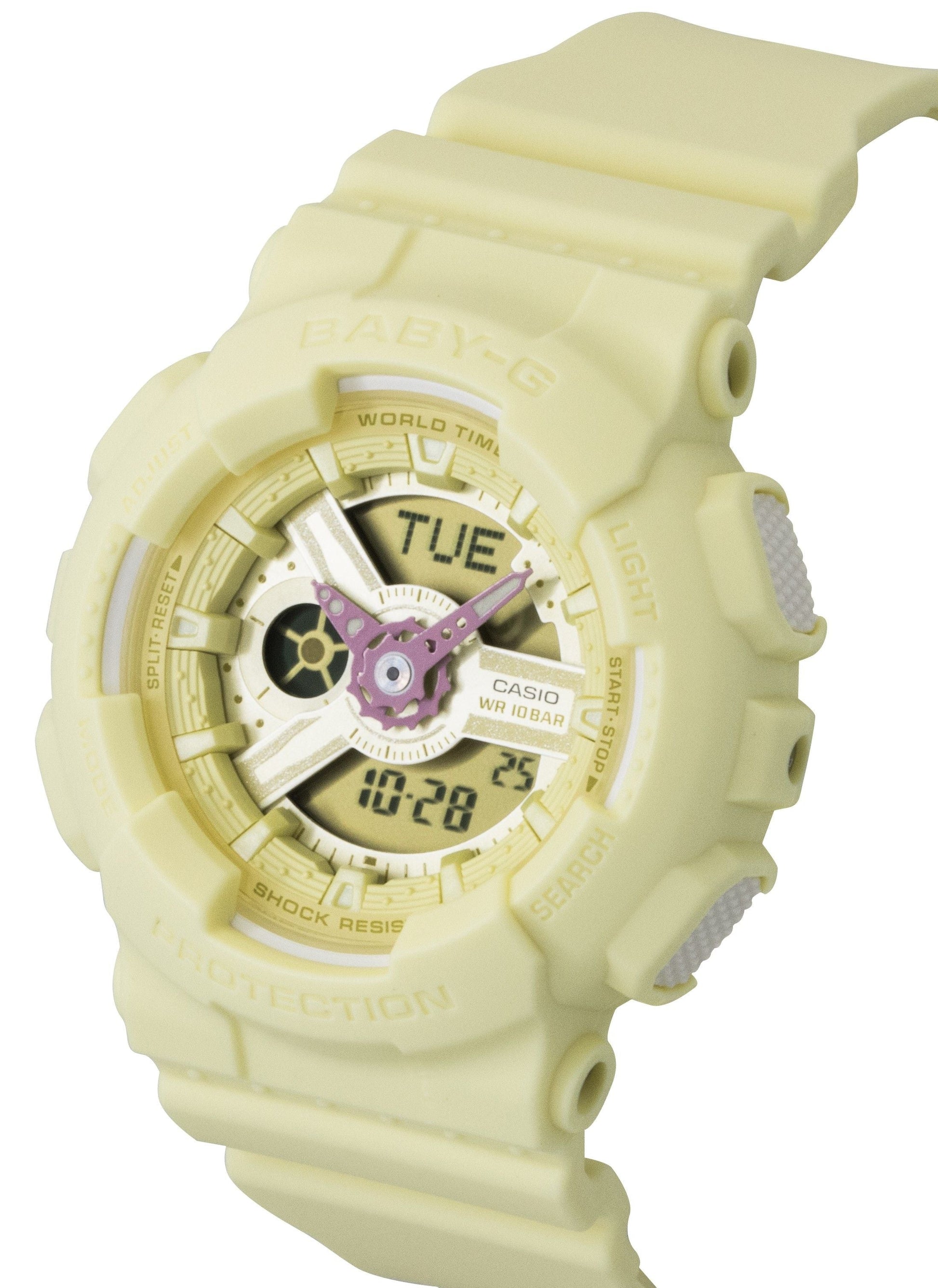 Casio Baby - G Analog Digital Resin Strap Yellow Dial Quartz BA - 110AH - 9A 100M Women's Watch - Prestige Stones