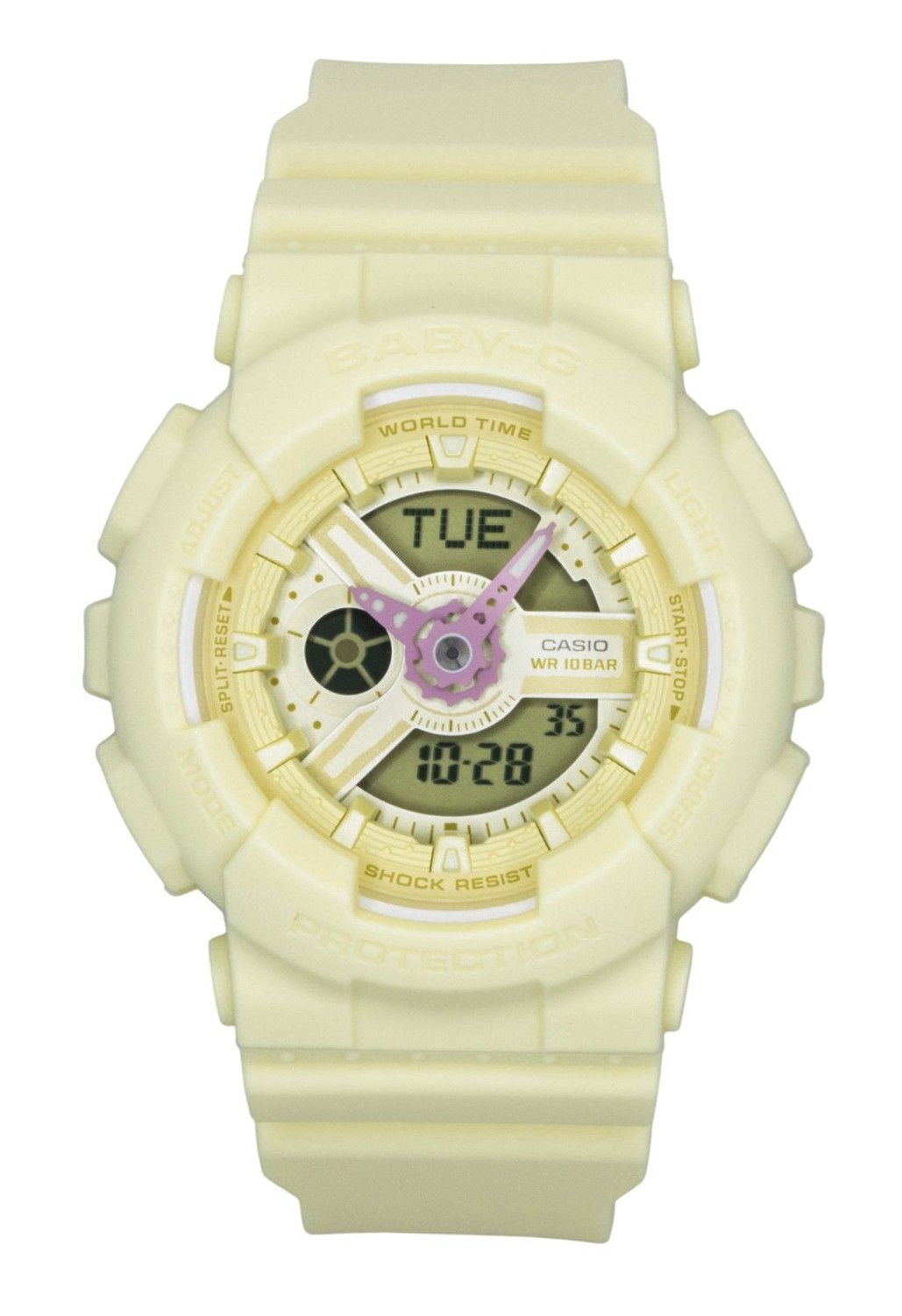 Casio Baby - G Analog Digital Resin Strap Yellow Dial Quartz BA - 110AH - 9A 100M Women's Watch - Prestige Stones
