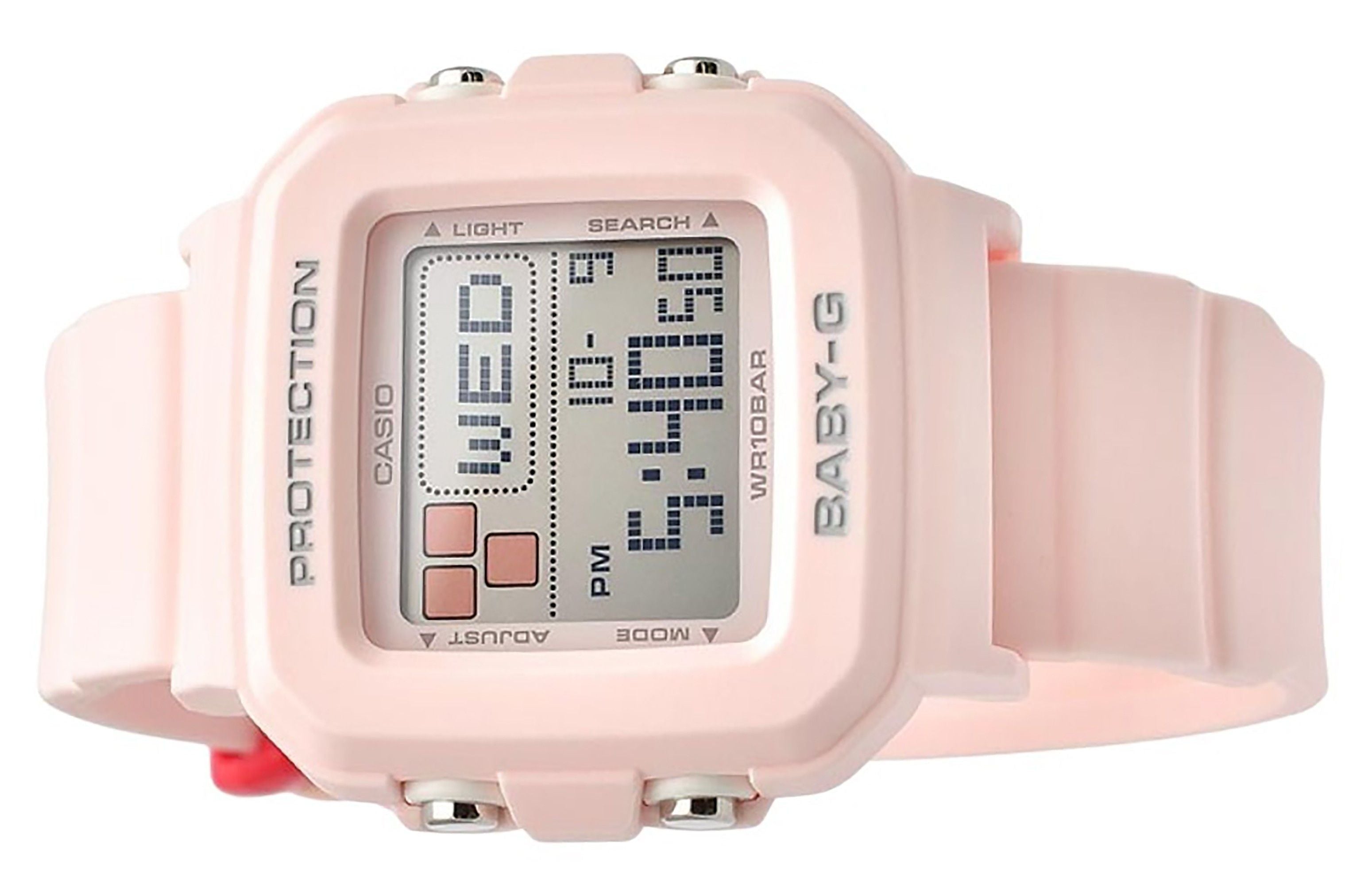 Casio Baby - G Plus Digital Pink Resin Strap Quartz BGD - 10L - 4 100M Women's Watch With Extra Band Loops - Prestige Stones