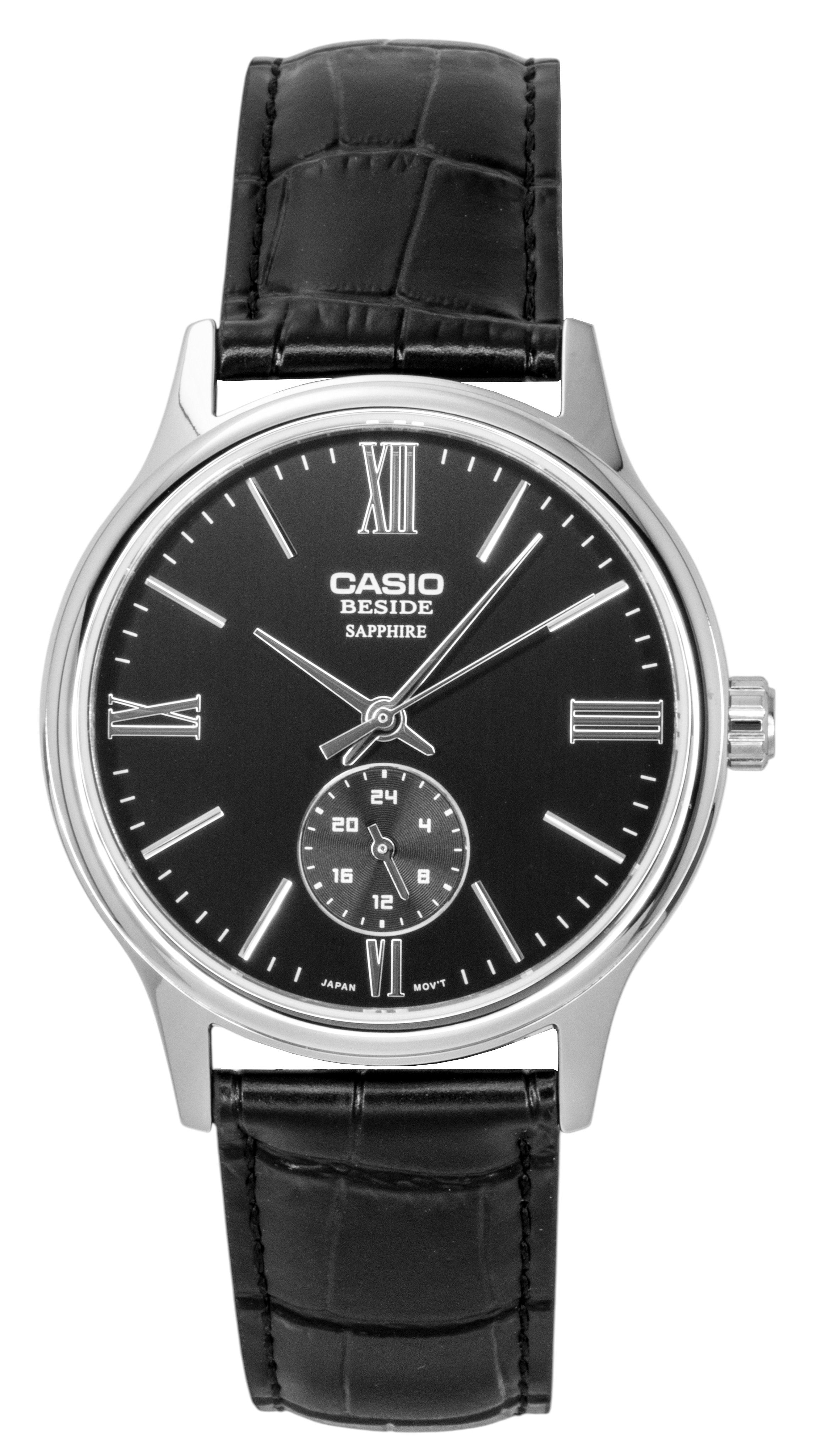Casio Beside Analog Leather Strap Black Dial Quartz BMS - 100L - 1AV Men's Watch - Prestige Stones
