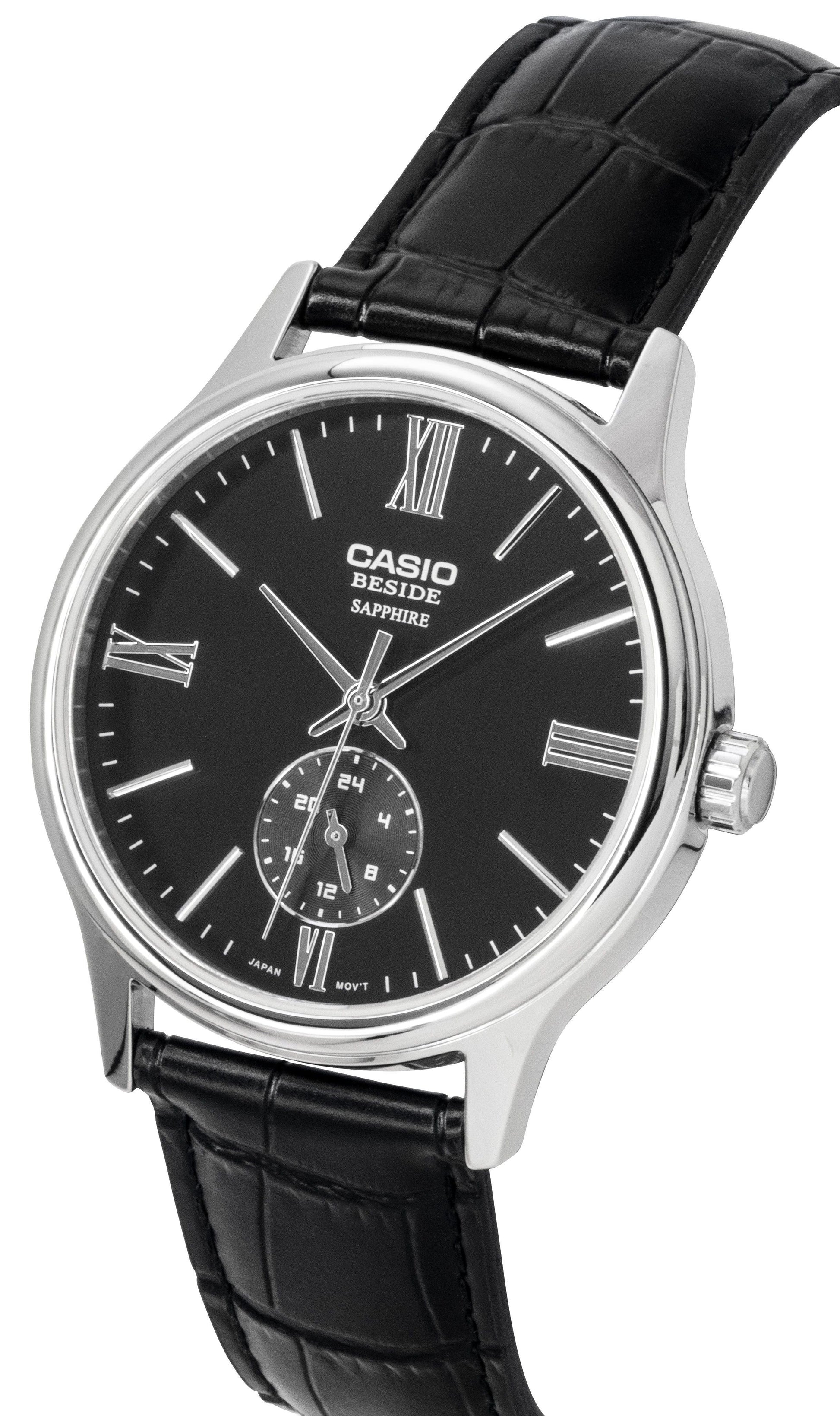 Casio Beside Analog Leather Strap Black Dial Quartz BMS - 100L - 1AV Men's Watch - Prestige Stones