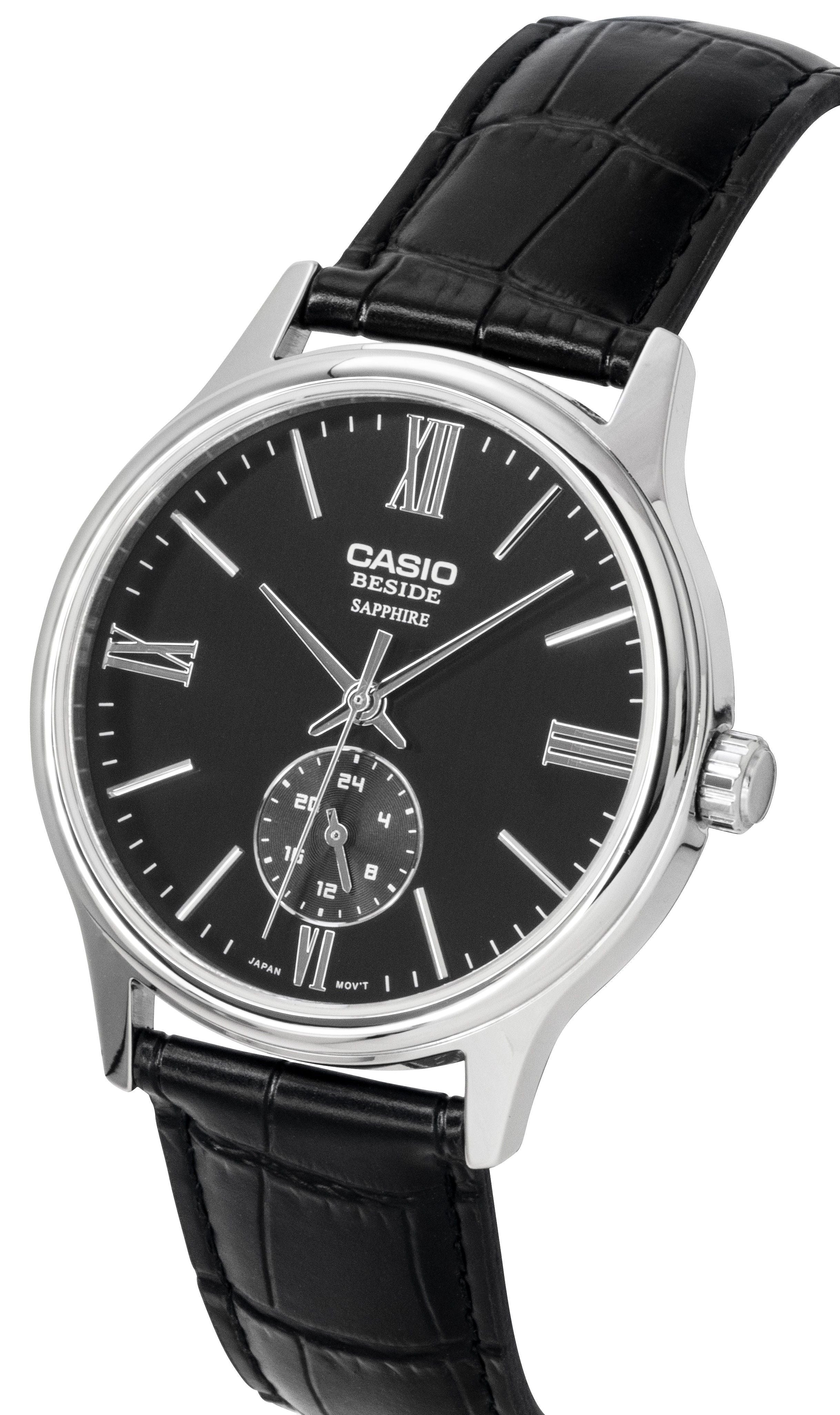 Casio Beside Analog Leather Strap Black Dial Quartz BMS - 100L - 1AV Men's Watch - Prestige Stones