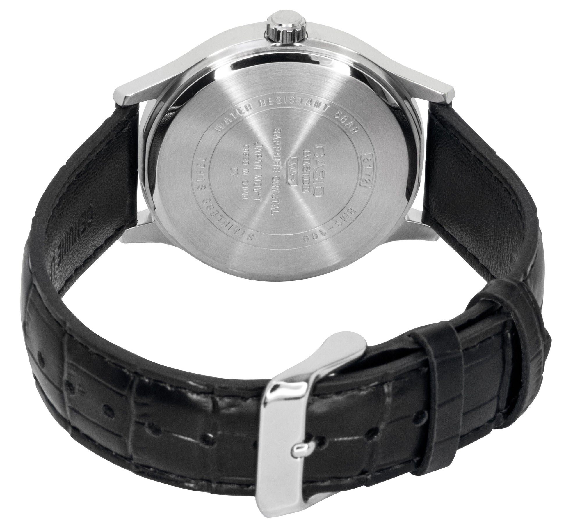 Casio Beside Analog Leather Strap Black Dial Quartz BMS - 100L - 1AV Men's Watch - Prestige Stones