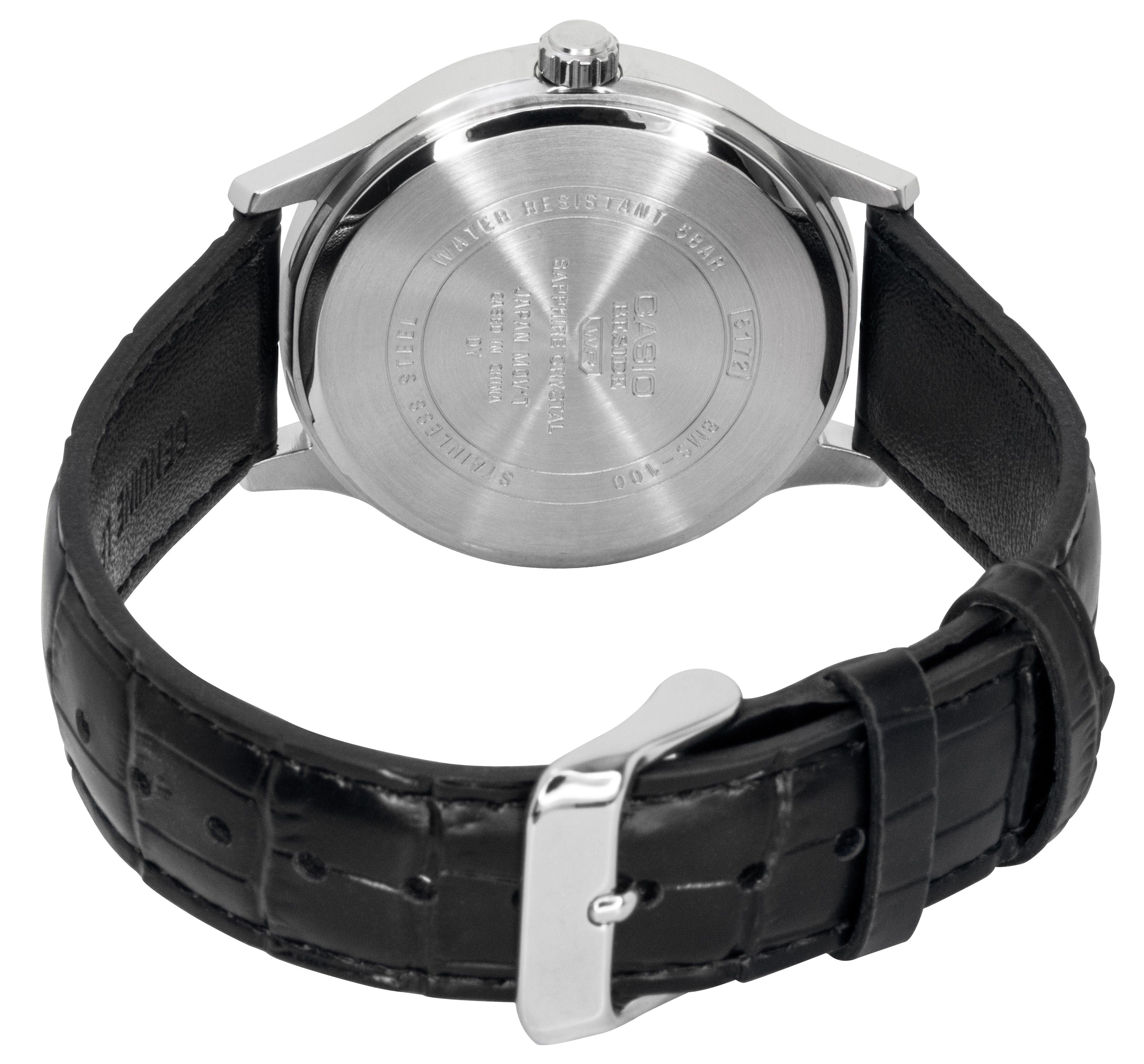 Casio Beside Analog Leather Strap Black Dial Quartz BMS - 100L - 1AV Men's Watch - Prestige Stones