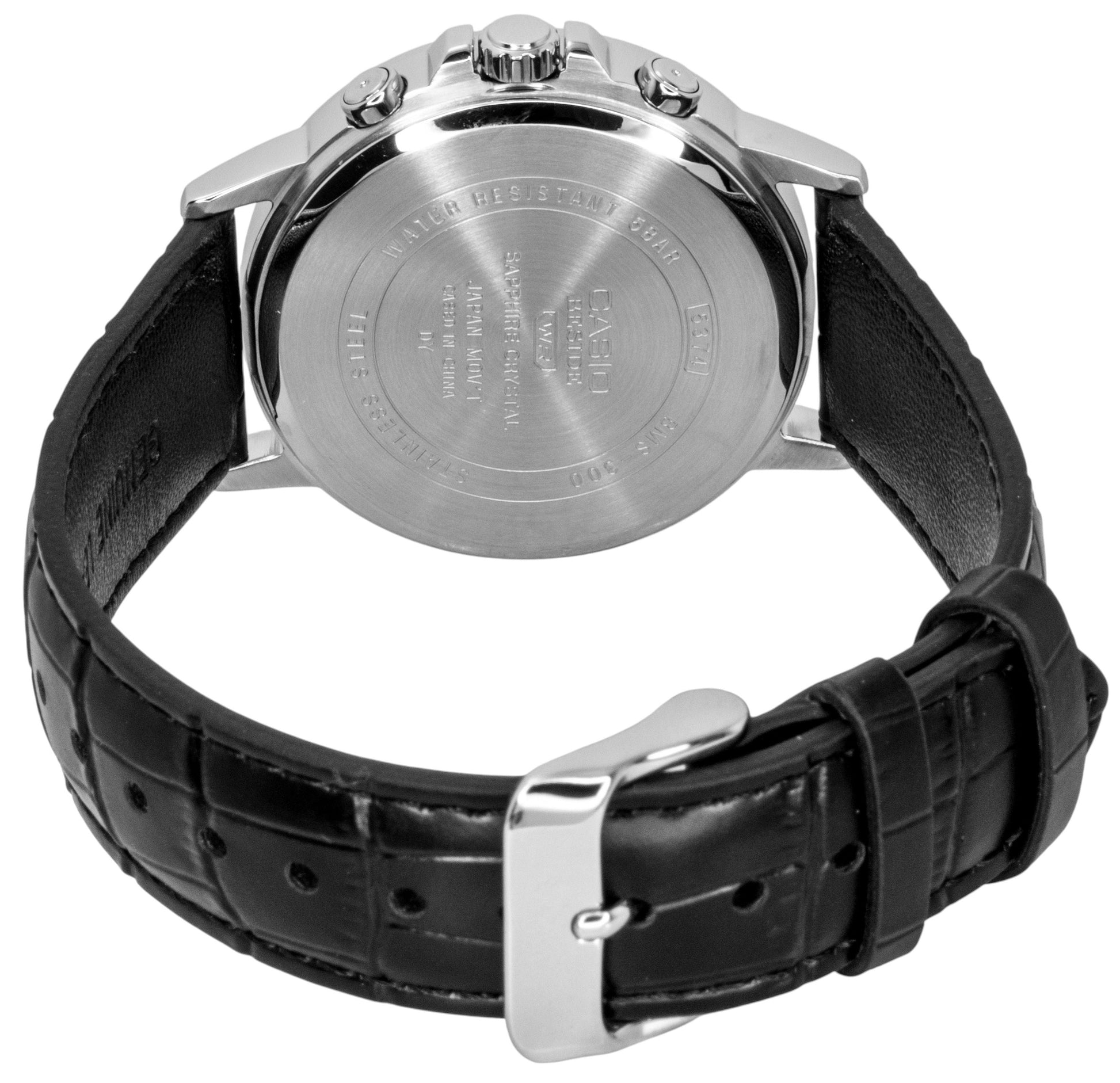 Casio Beside Analog Leather Strap Black Dial Quartz BMS - 300L - 1AV Men's Watch - Prestige Stones