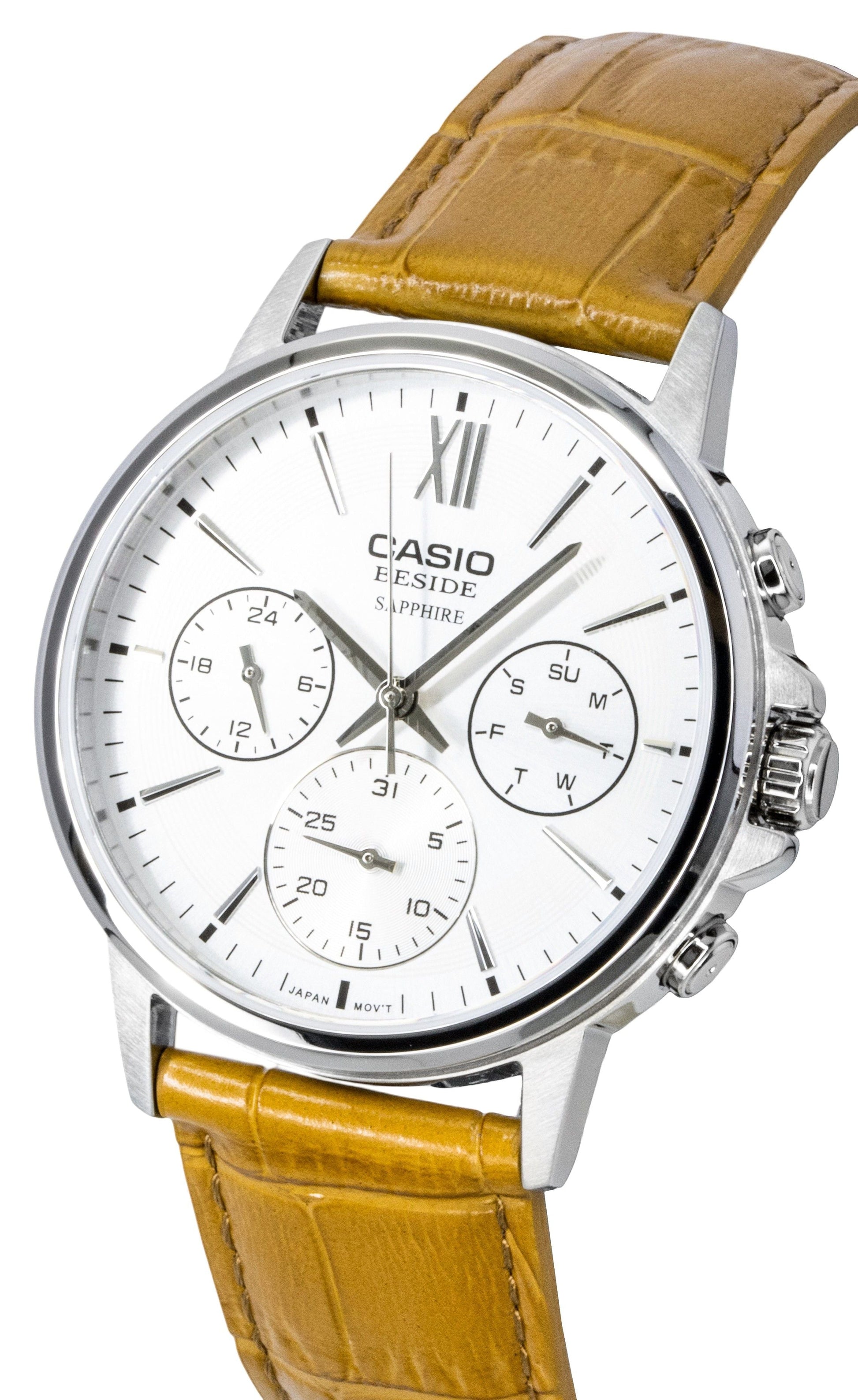 Casio Beside Analog Leather Strap Silver Dial Quartz BMS - 300L - 5AV Men's Watch - Prestige Stones