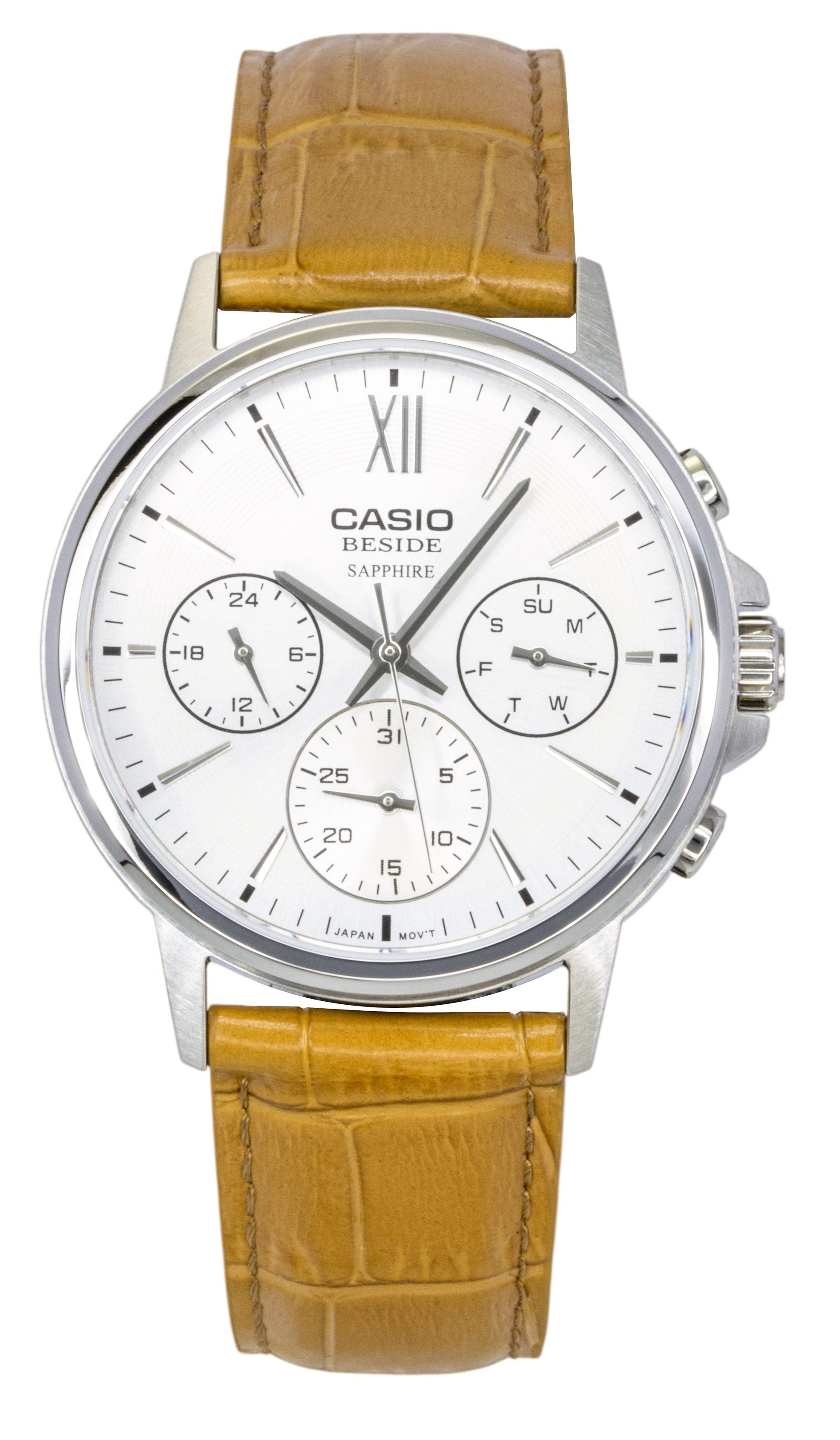 Casio Beside Analog Leather Strap Silver Dial Quartz BMS - 300L - 5AV Men's Watch - Prestige Stones
