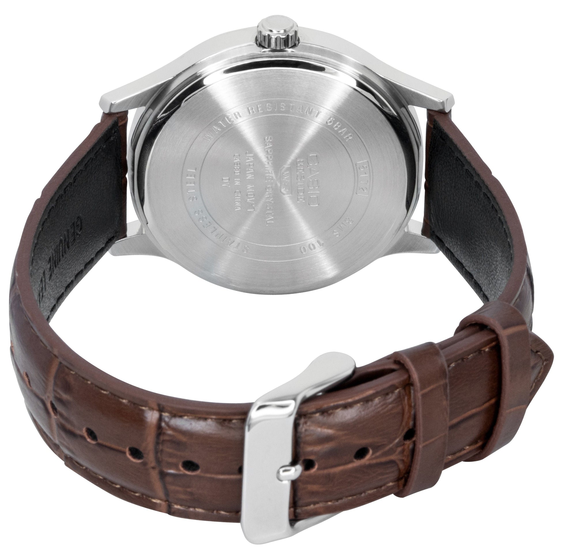 Casio Beside Analog Leather Strap White Dial Quartz BMS - 100L - 5AV Men's Watch - Prestige Stones