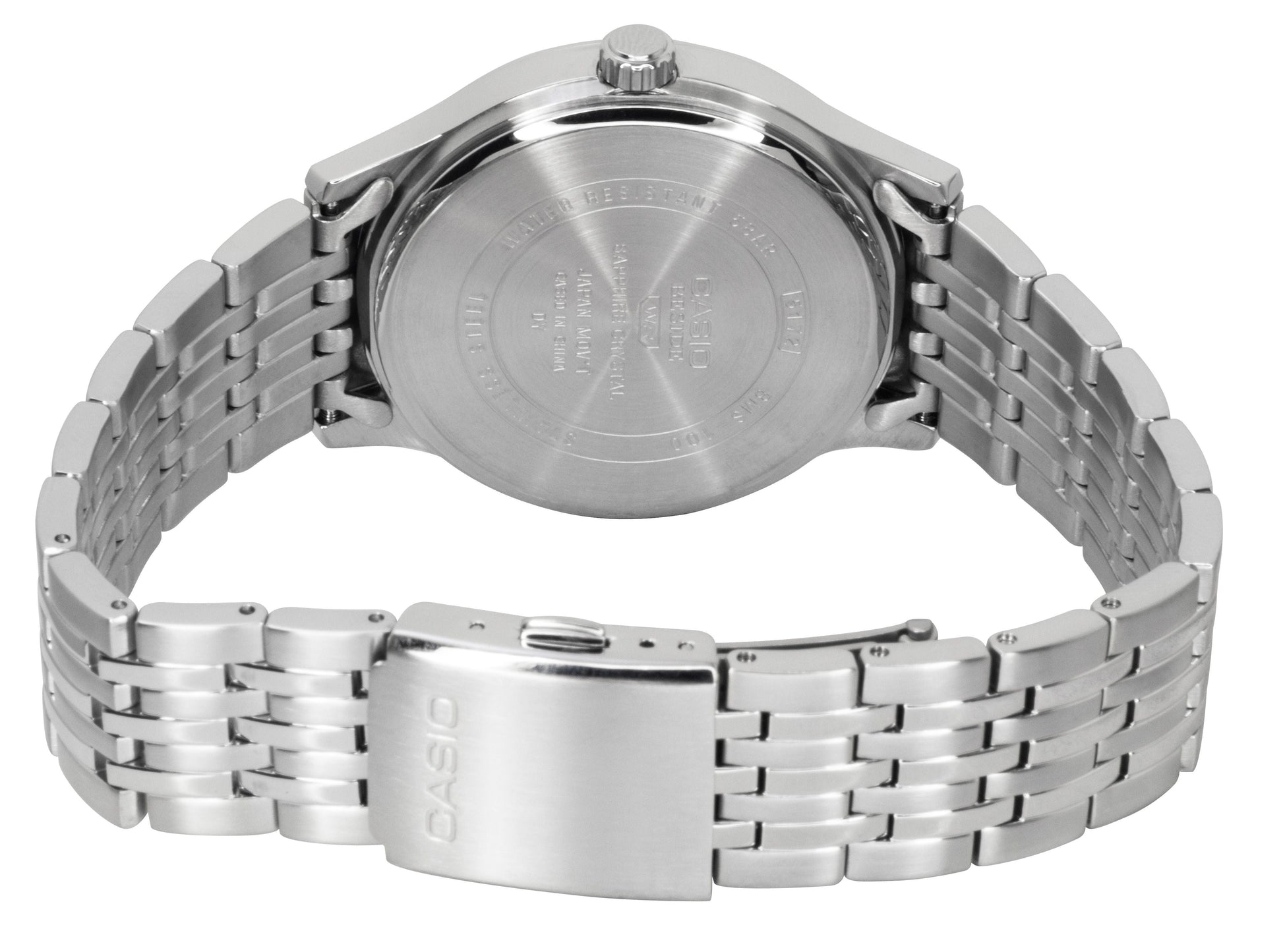 Casio Beside Analog Stainless Steel Black Dial Quartz BMS - 100D - 1AV Men's Watch - Prestige Stones