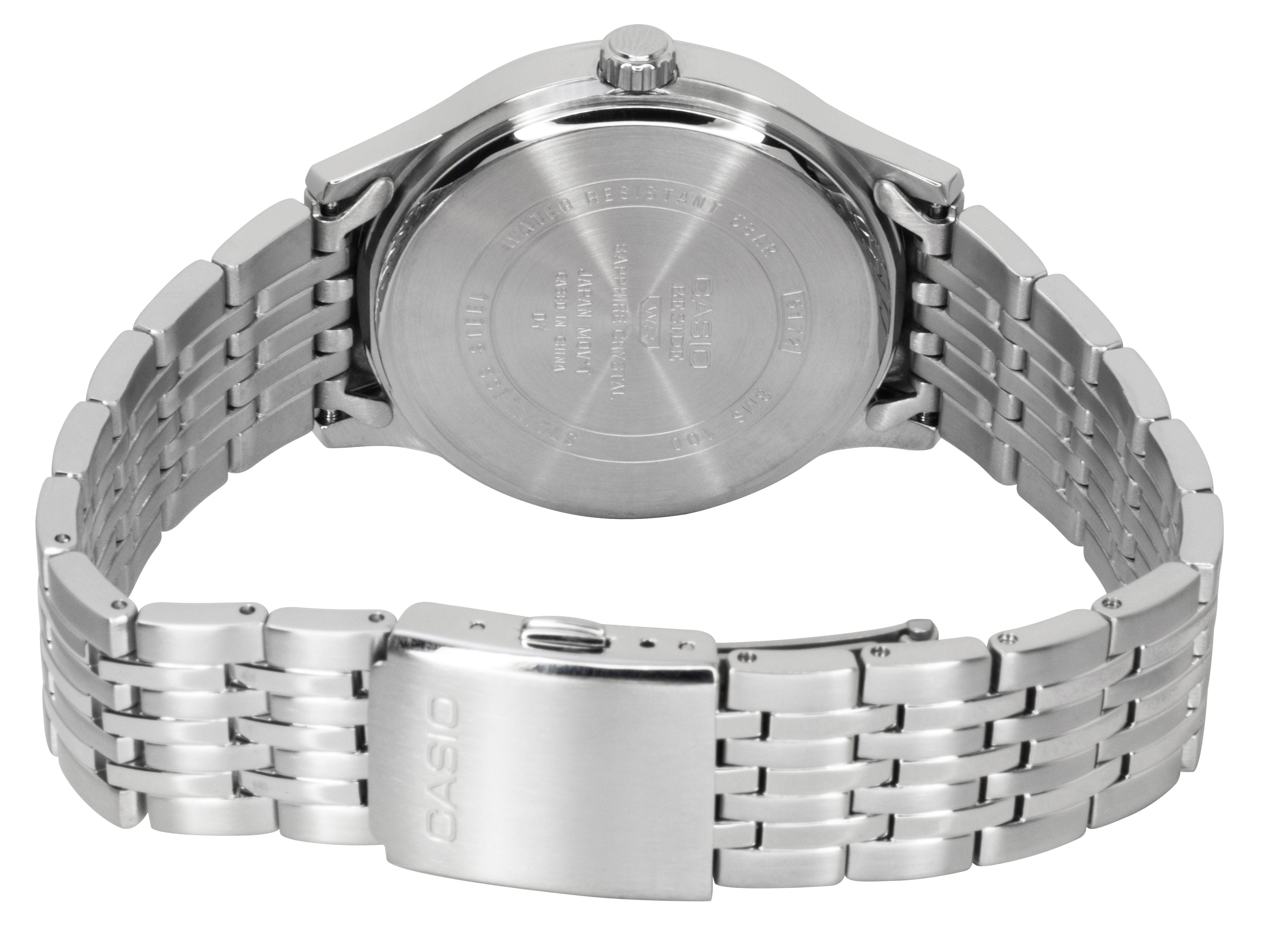 Casio Beside Analog Stainless Steel Black Dial Quartz BMS - 100D - 1AV Men's Watch - Prestige Stones