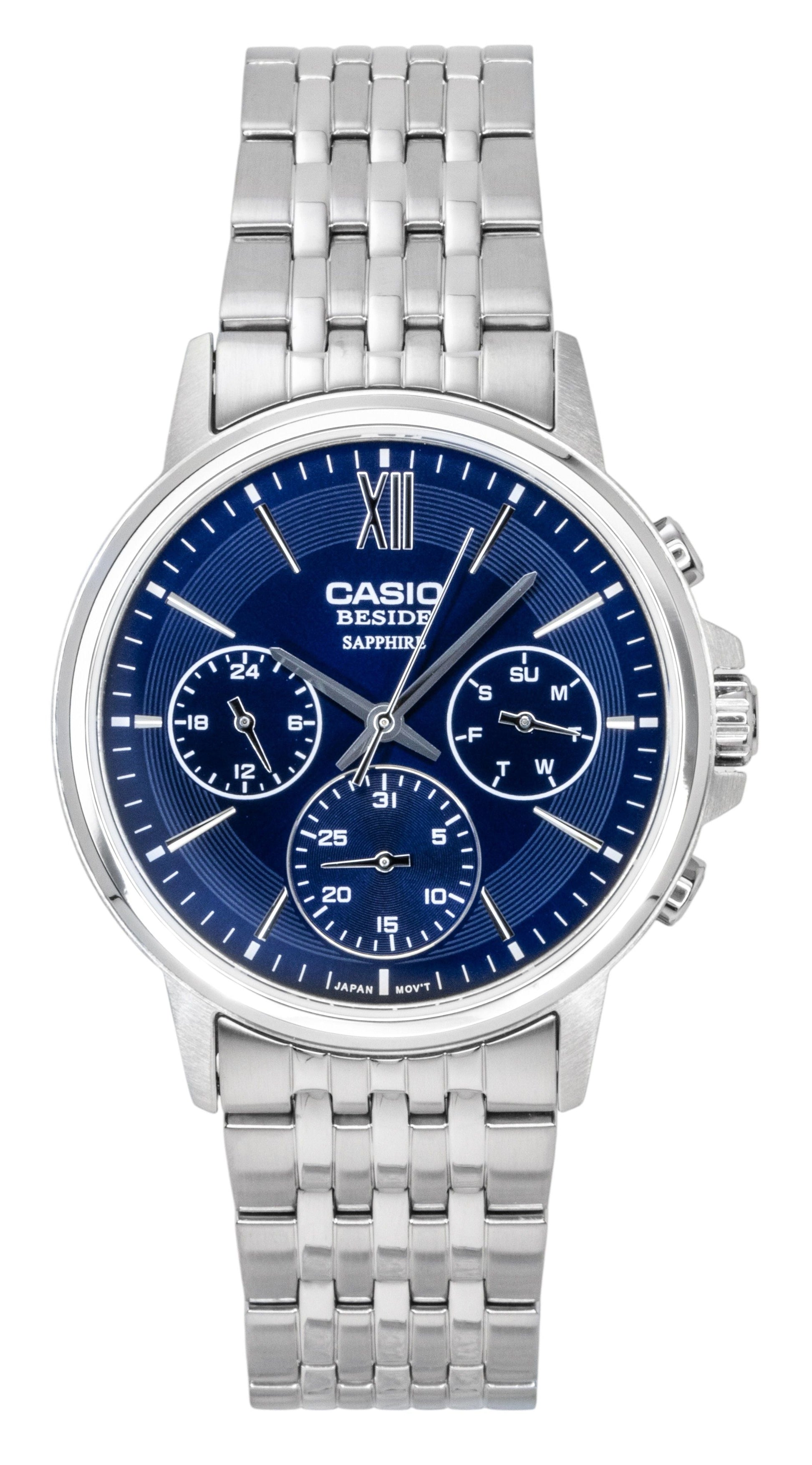 Casio Beside Analog Stainless Steel Blue Dial Quartz BMS - 300D - 2AV Men's Watch - Prestige Stones