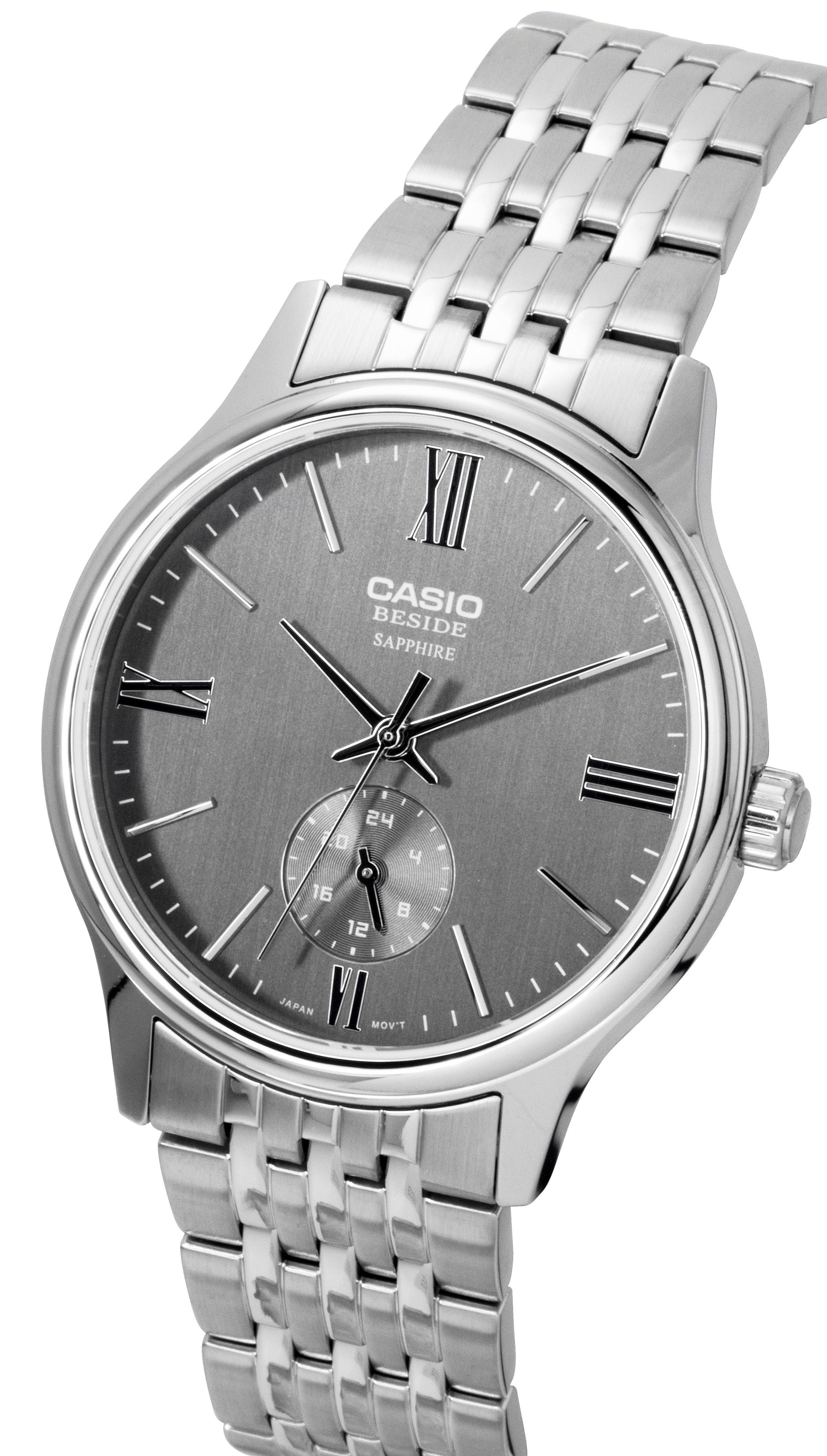 Casio Beside Analog Stainless Steel Grey Dial Quartz BMS - 100D - 8AV Men's Watch - Prestige Stones