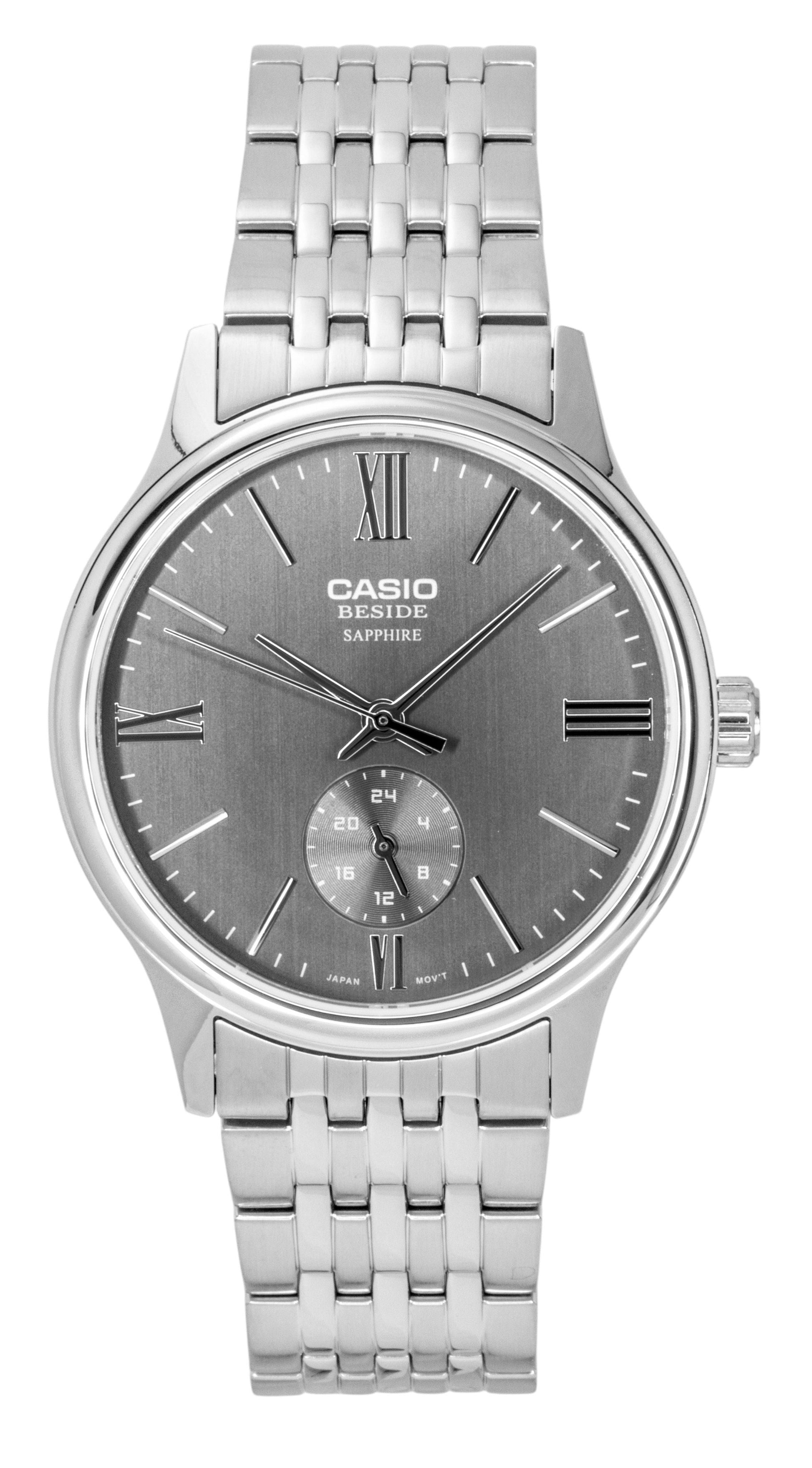 Casio Beside Analog Stainless Steel Grey Dial Quartz BMS - 100D - 8AV Men's Watch - Prestige Stones