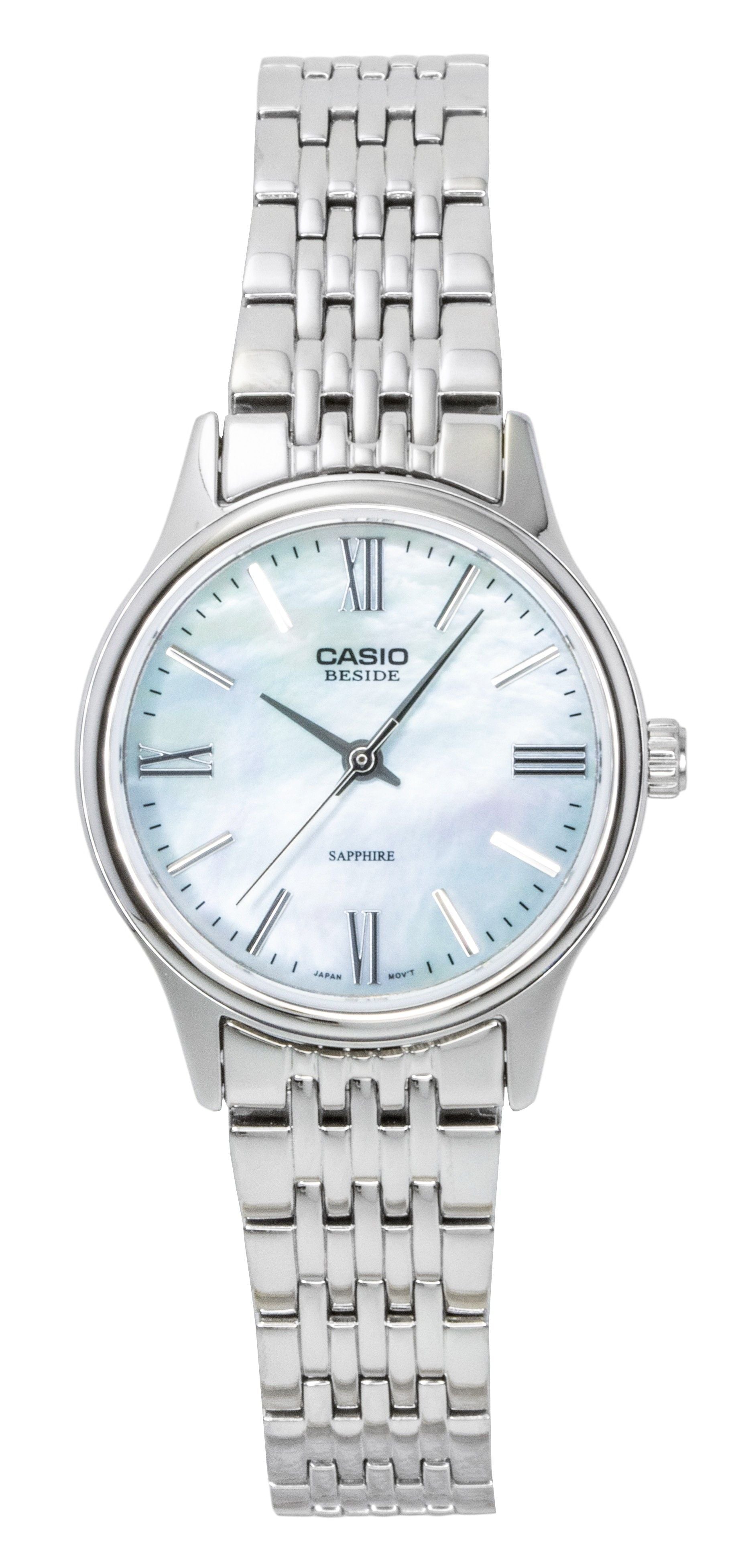 Casio Beside Analog Stainless Steel Mother of Pearl Dial Quartz BLS - 100DS - 2AV Women's Watch - Prestige Stones