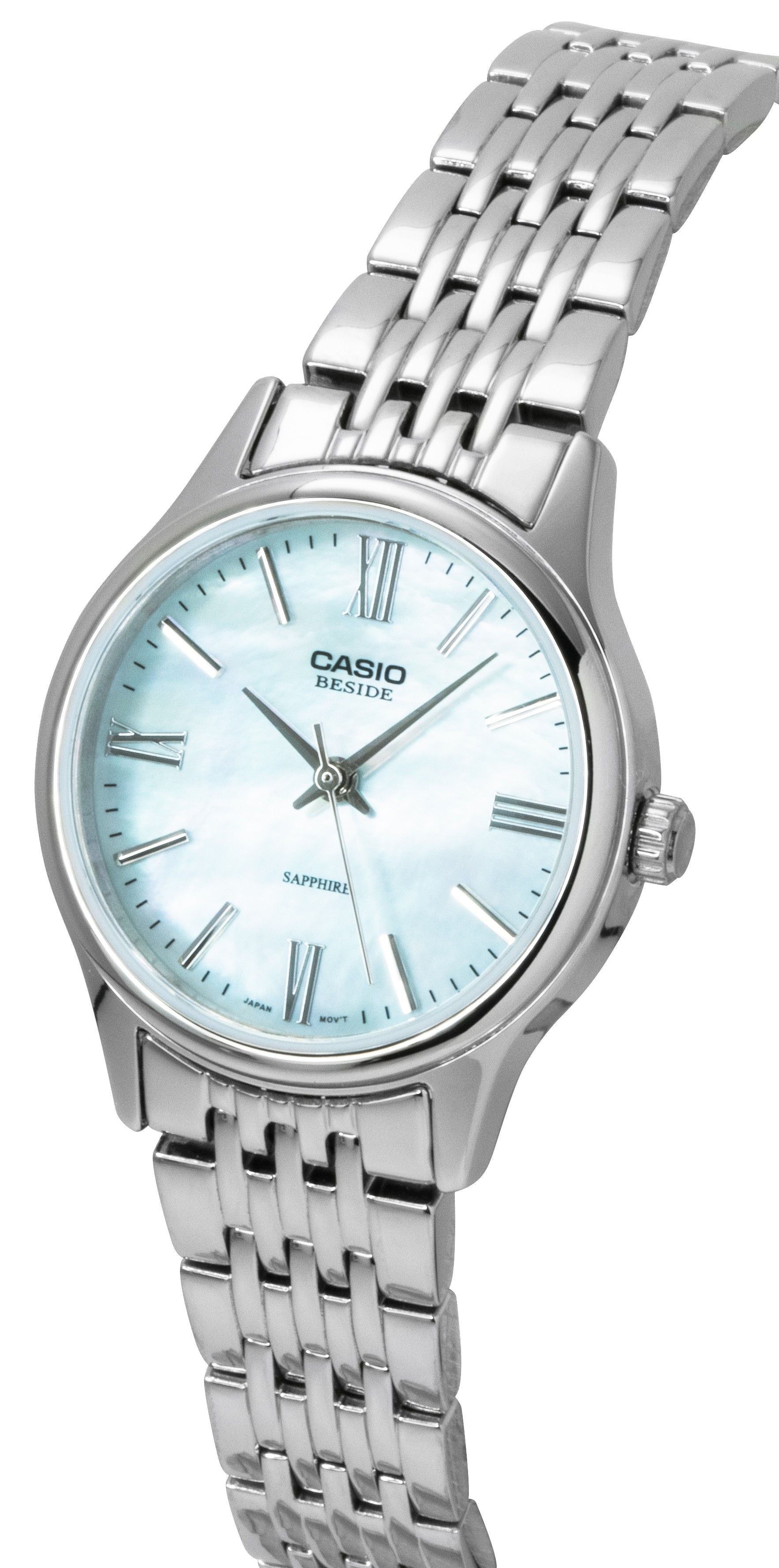 Casio Beside Analog Stainless Steel Mother of Pearl Dial Quartz BLS - 100DS - 2AV Women's Watch - Prestige Stones
