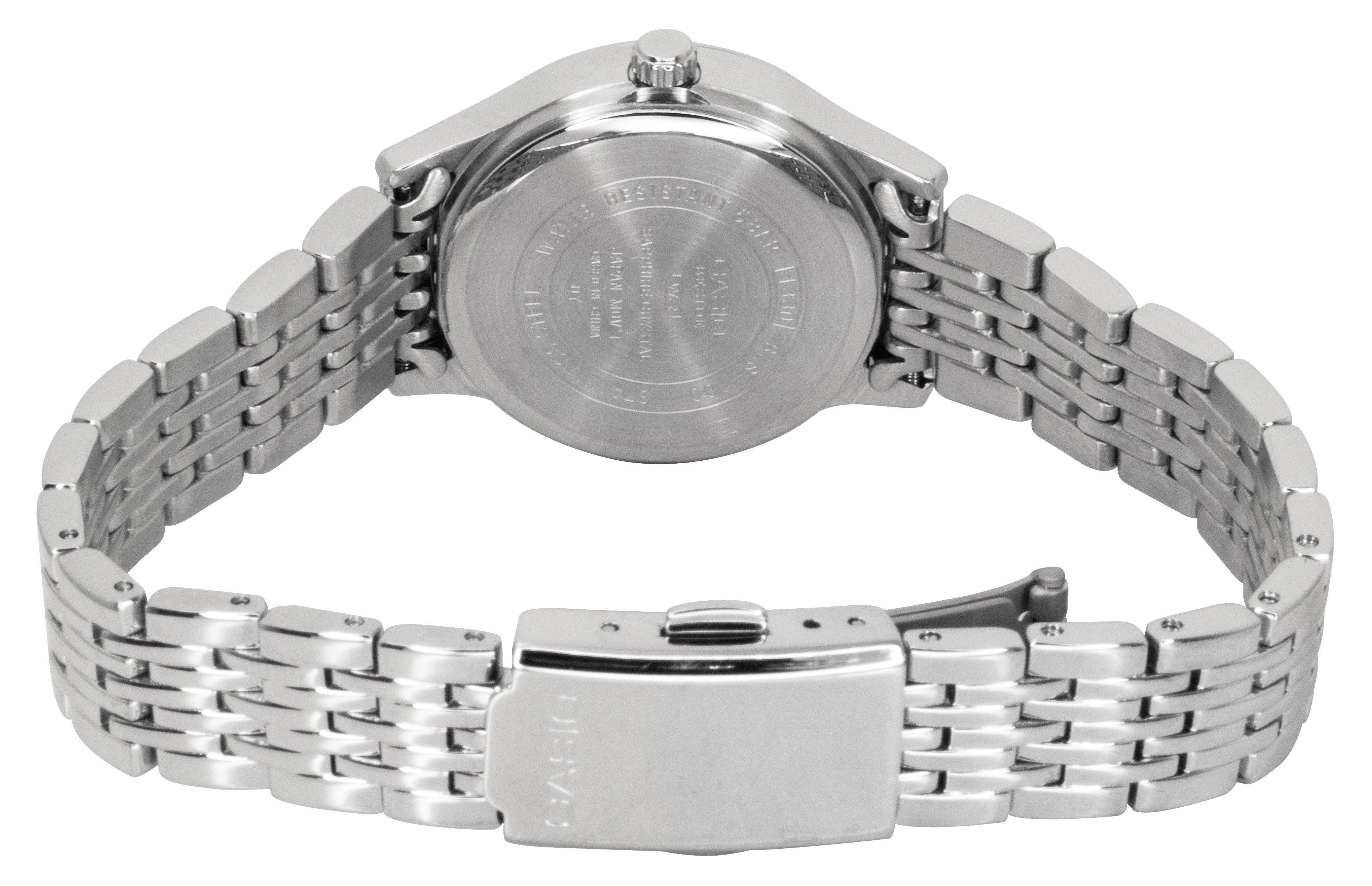 Casio Beside Analog Stainless Steel Pink Mother of Pearl Dial Quartz BLS - 100DS - 4AV Women's Watch - Prestige Stones
