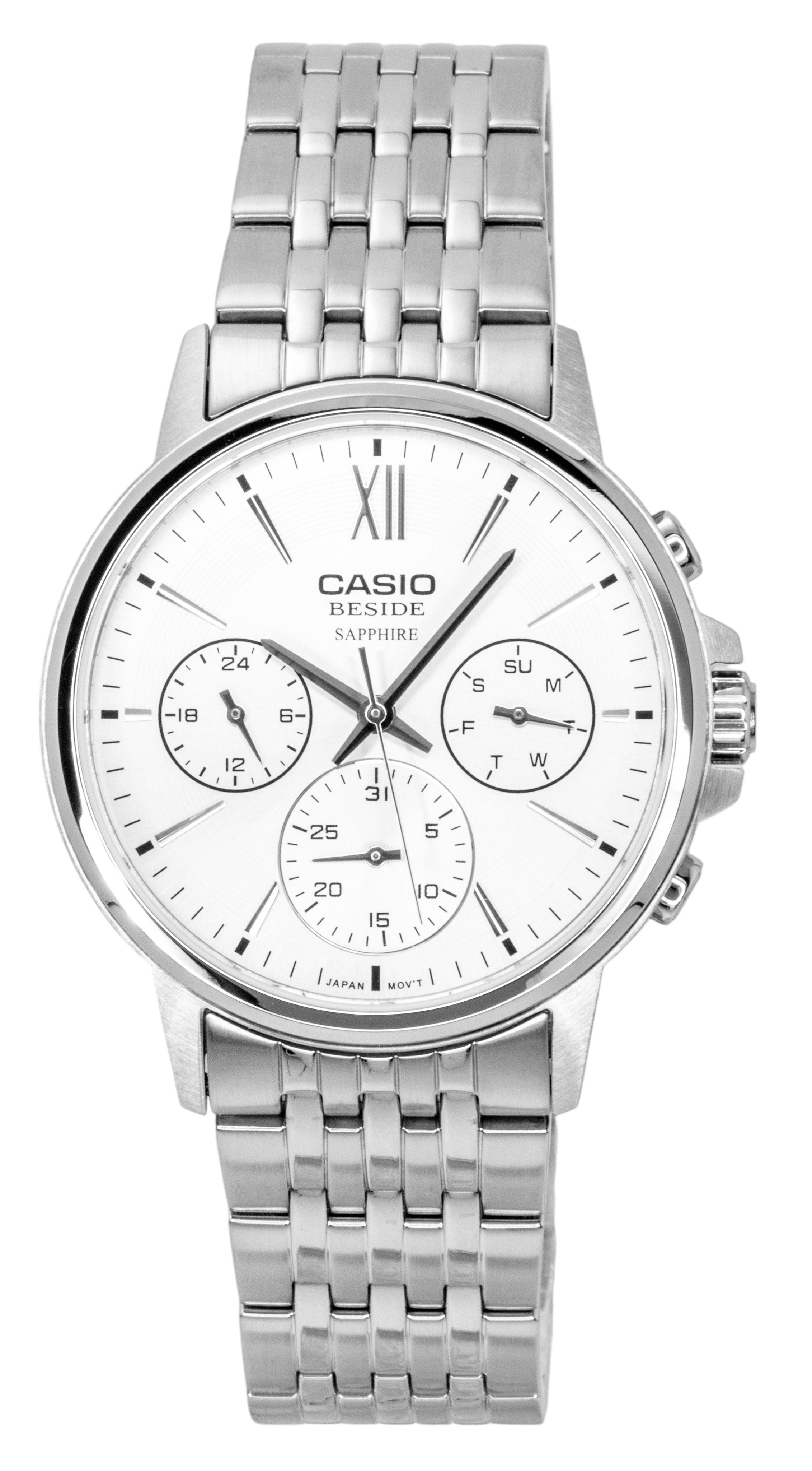 Casio Beside Analog Stainless Steel Silver Dial Quartz BMS - 300D - 7AV Men's Watch - Prestige Stones