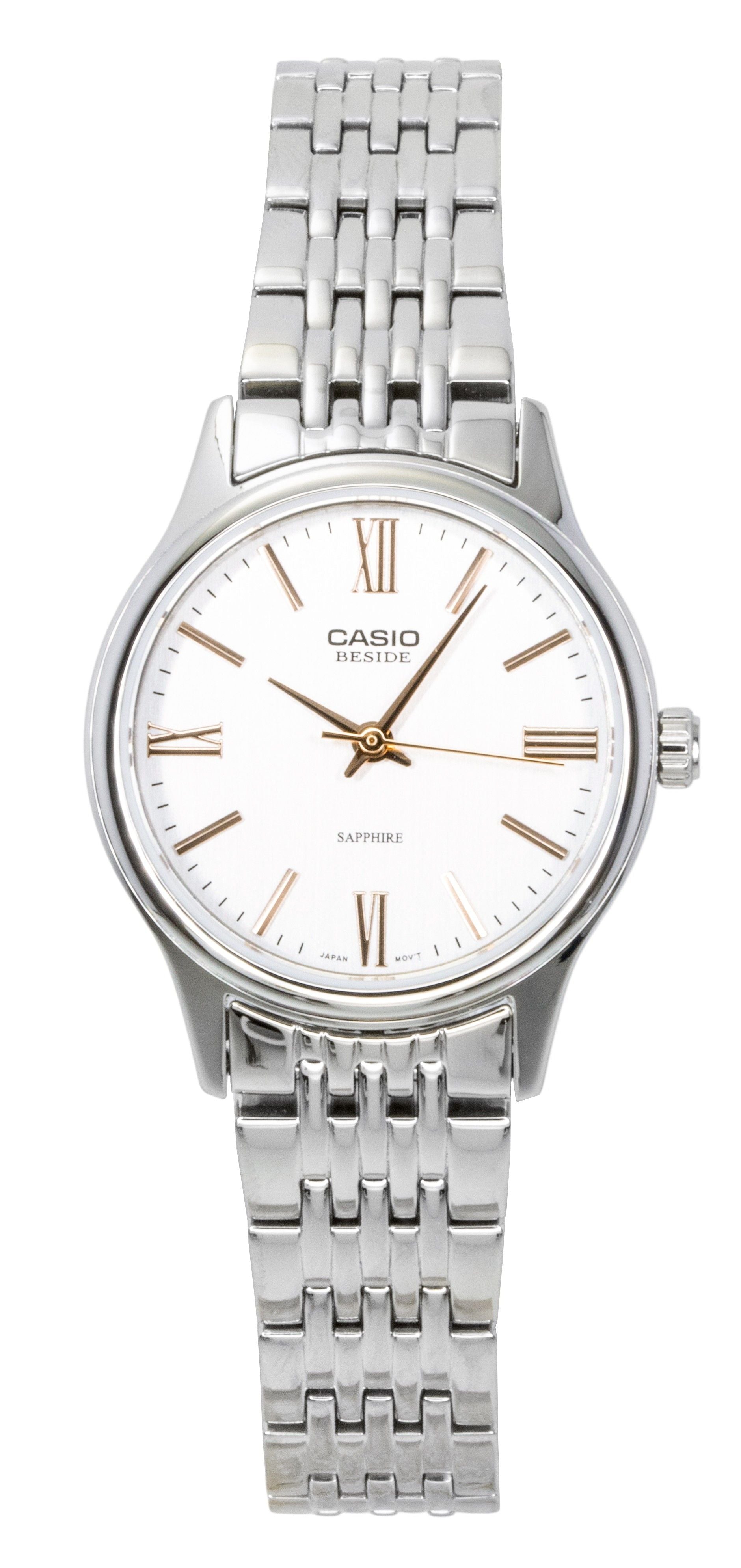 Casio Beside Analog Stainless Steel White Dial Quartz BLS - 100D - 7AV Women's Watch - Prestige Stones