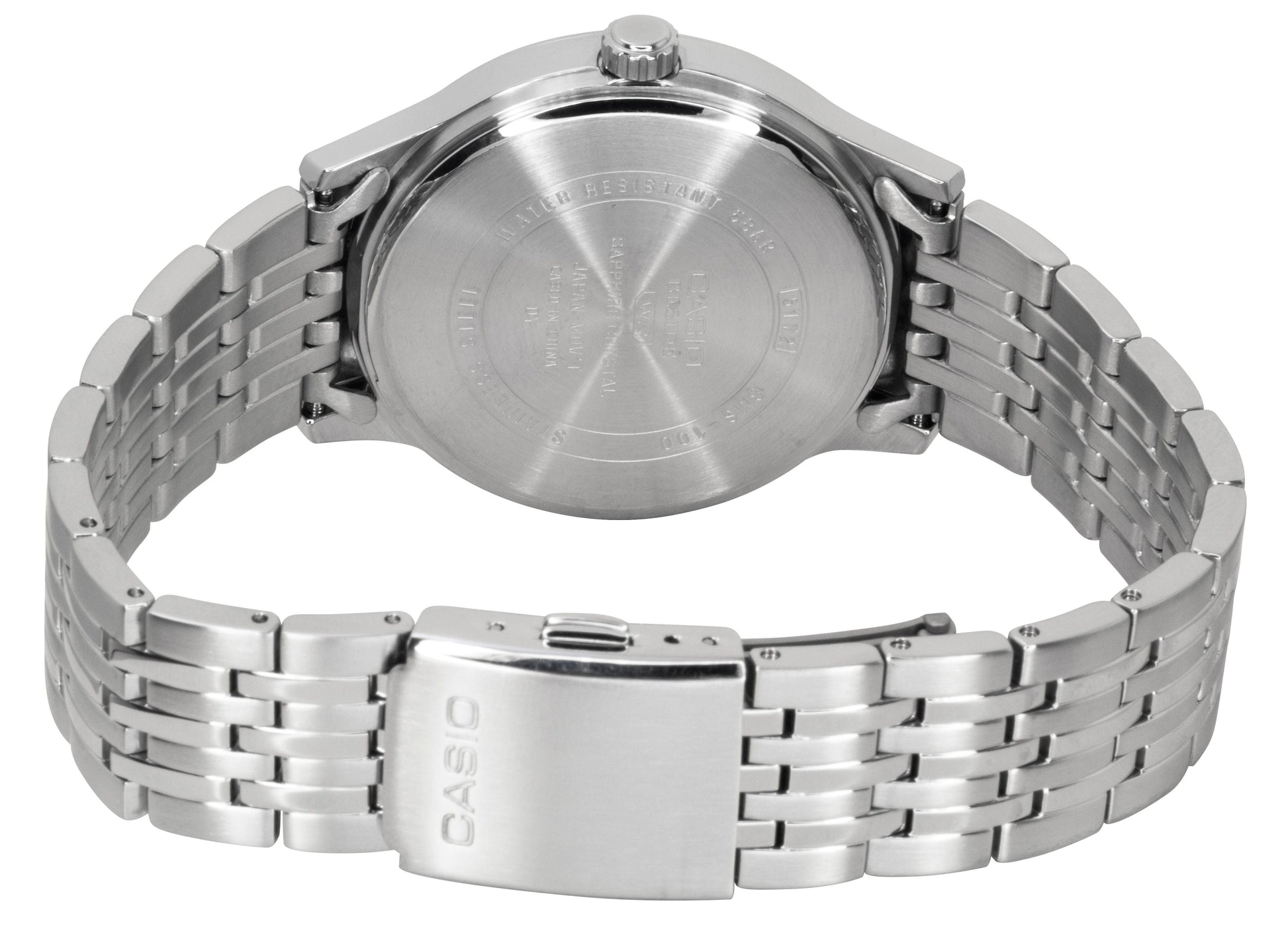 Casio Beside Analog Stainless Steel White Dial Quartz BMS - 100D - 7AV Men's Watch - Prestige Stones