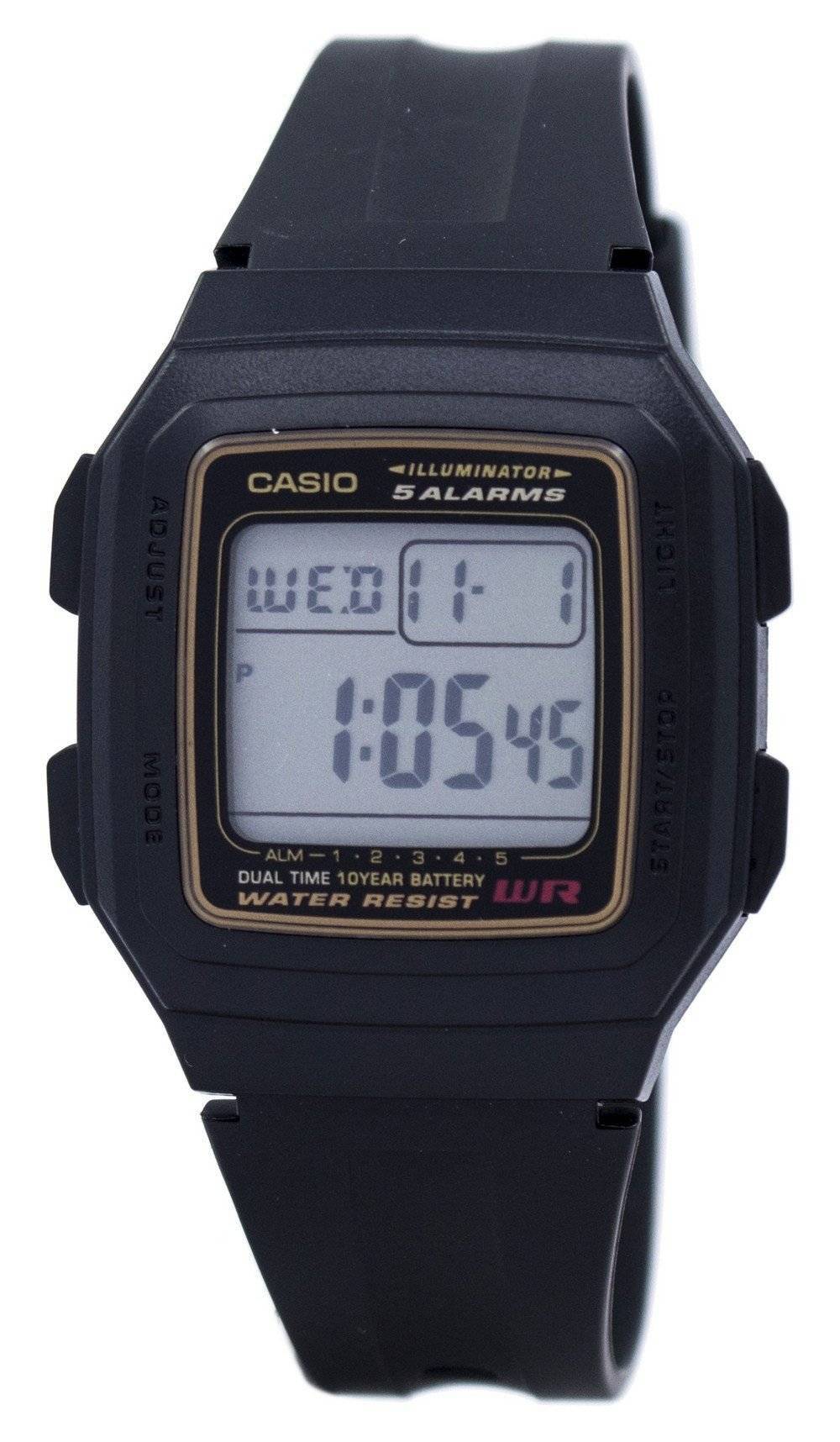 Casio Digital 5 Alarms Dual Time Illuminator F - 201WA - 9ADF F201WA - 9ADF Men's Watch - Prestige Stones