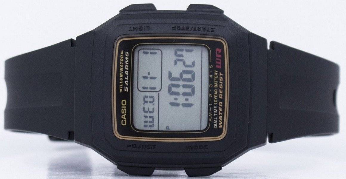 Casio Digital 5 Alarms Dual Time Illuminator F - 201WA - 9ADF F201WA - 9ADF Men's Watch - Prestige Stones