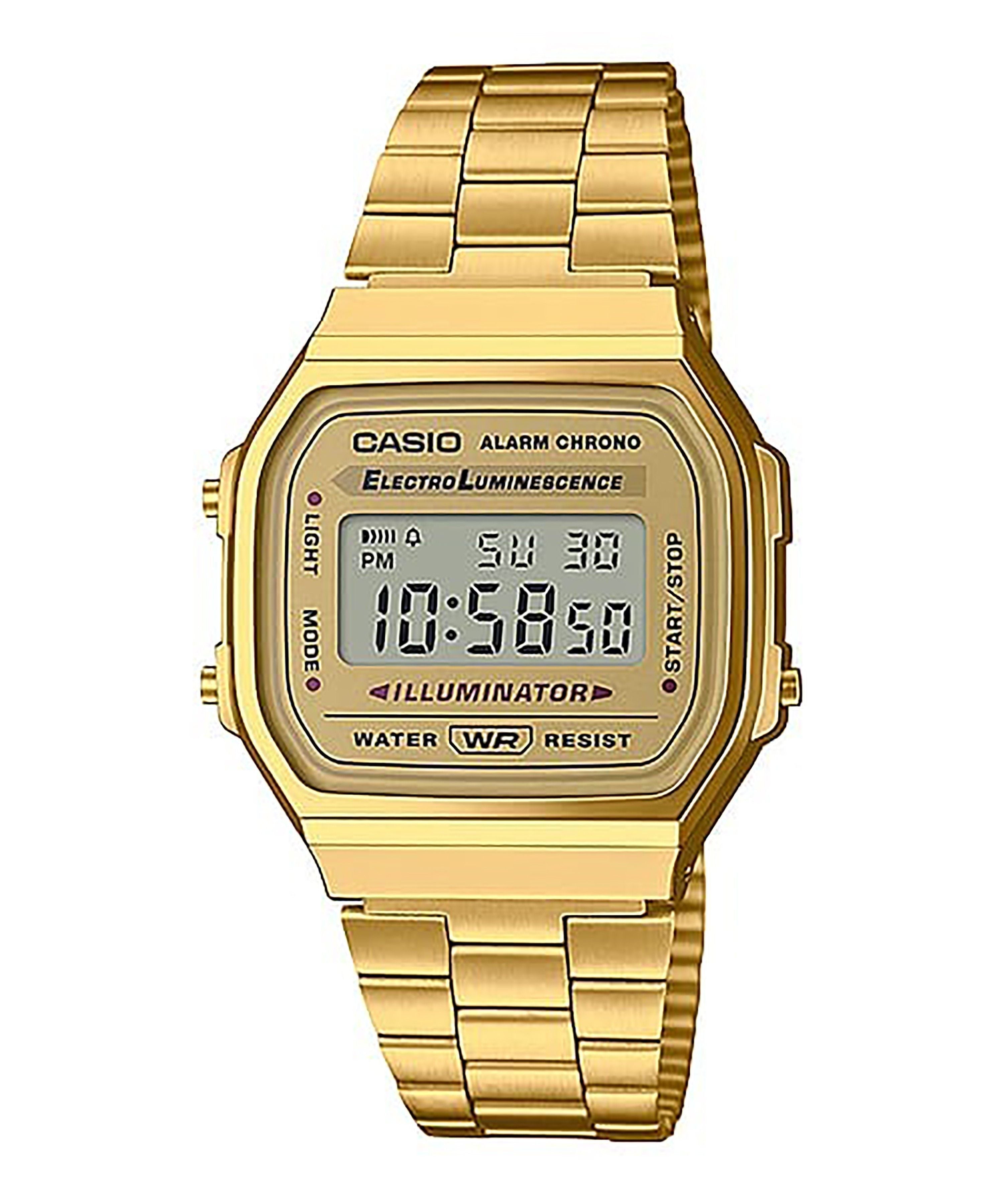 Casio Digital Alarm Chrono Stainless Steel A168WG - 9WDF A168WG - 9W Unisex Watch - Prestige Stones