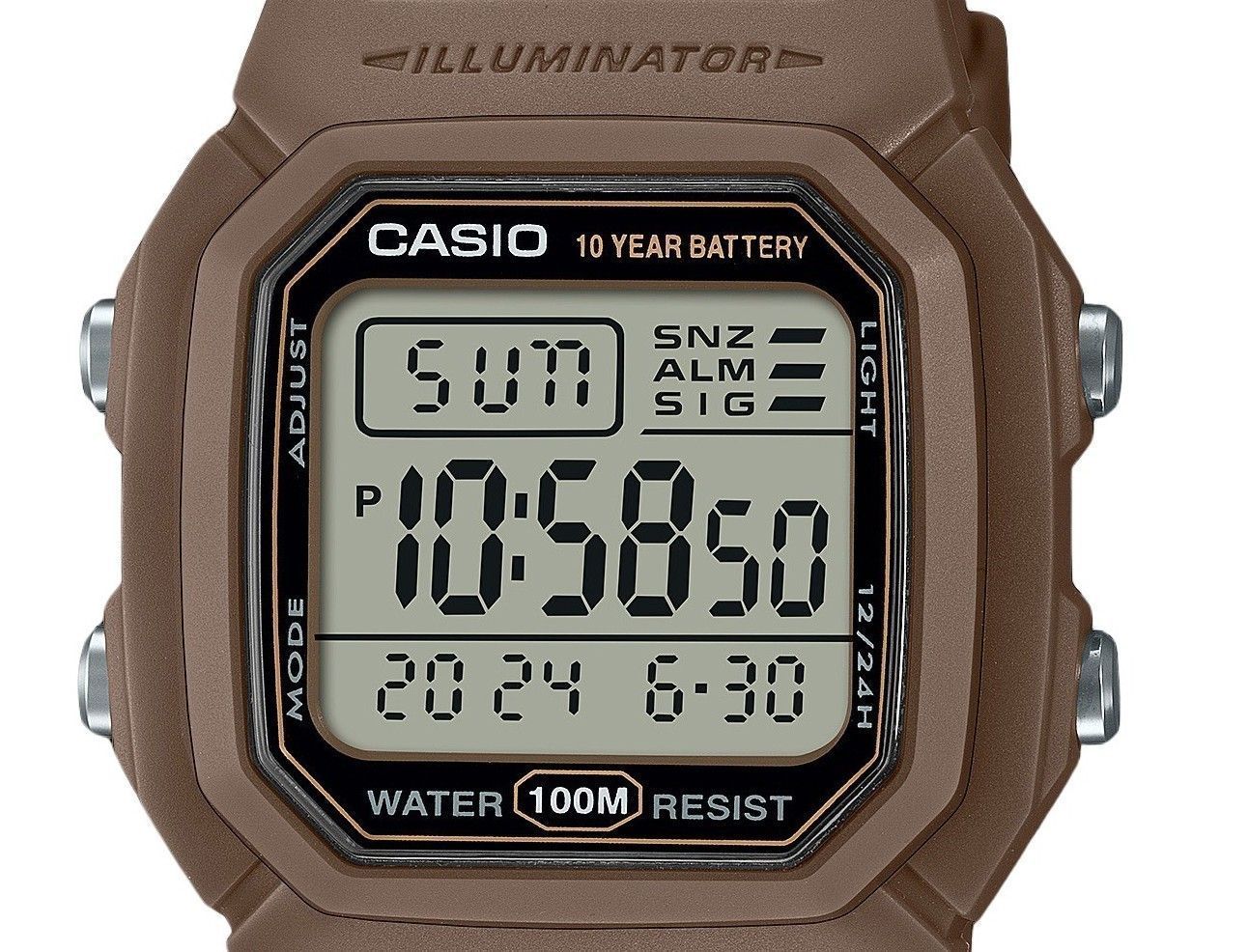 Casio Digital Brown Dual Time Resin Strap Quartz W - 800H - 5AV 100M Men's Watch - Prestige Stones