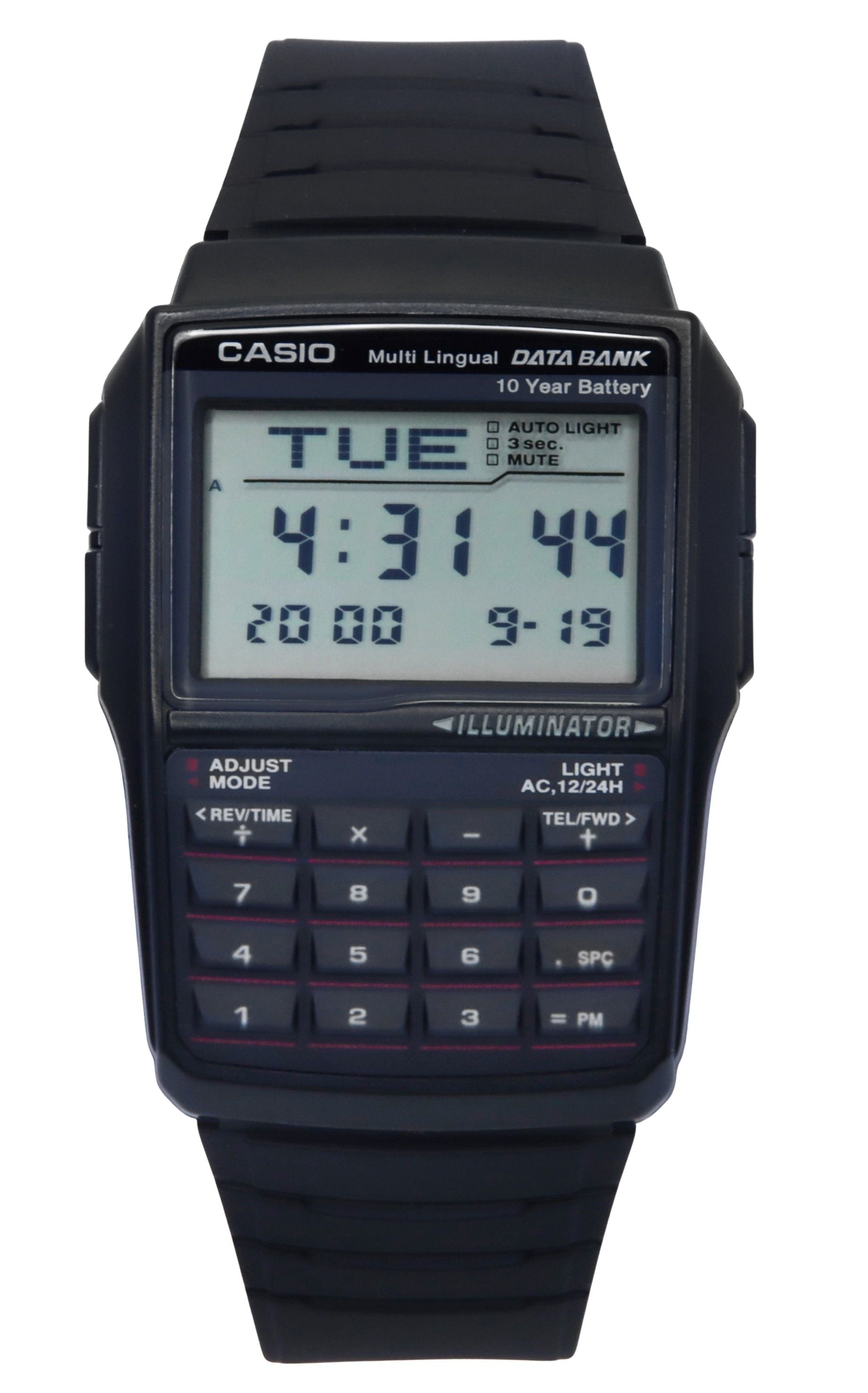 Casio Digital Data Bank 5 Alarm Multi - Lingual DBC - 32 - 1ADF DBC - 32 - 1A Men's Watch - Prestige Stones