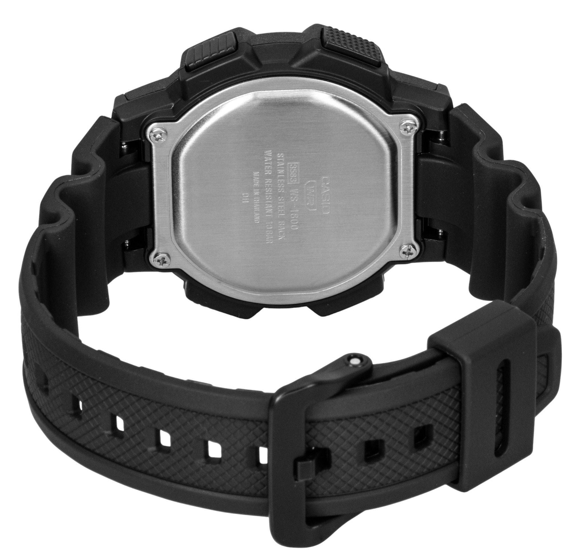 Casio Digital Resin Strap Quartz WS - 1800 - 1AV 100M Men's Watch - Prestige Stones